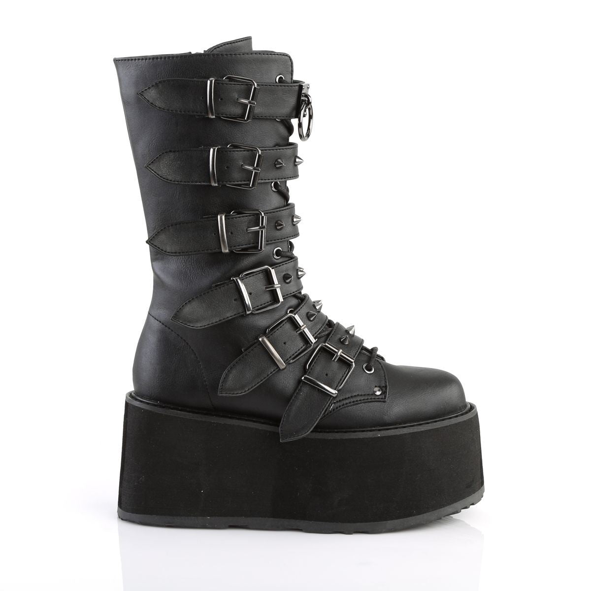 Demonia Damned 225 Black Mid Calf Platform Boots