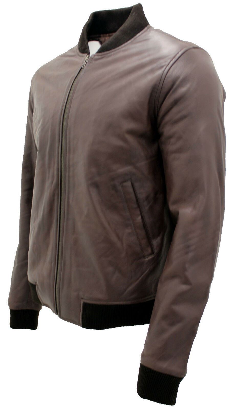 Mens Varsity Leather Bomber Jacket-Camelford - Upperclass Fashions