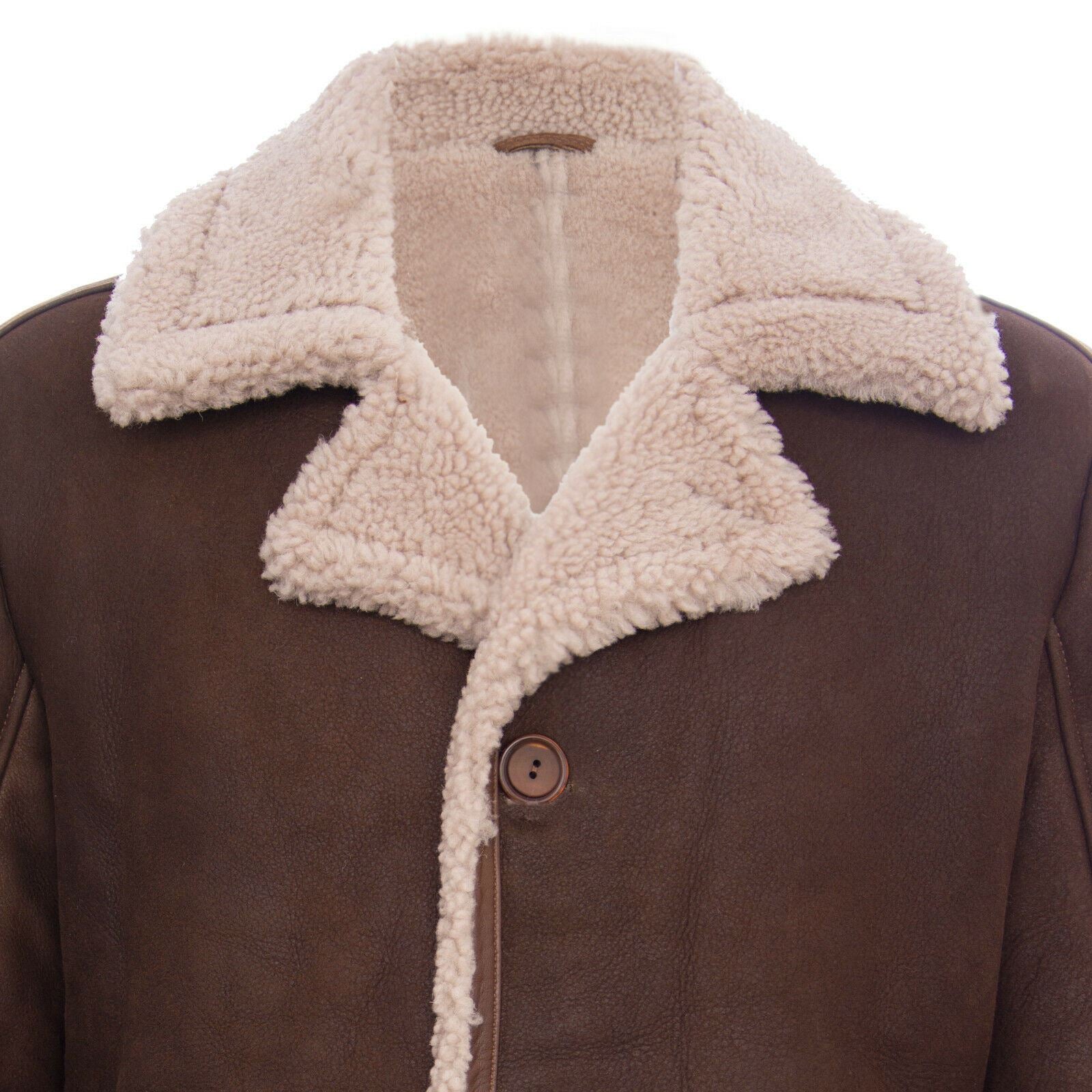 Mens Sheepskin Leather Crombie Jacket-Kimberley