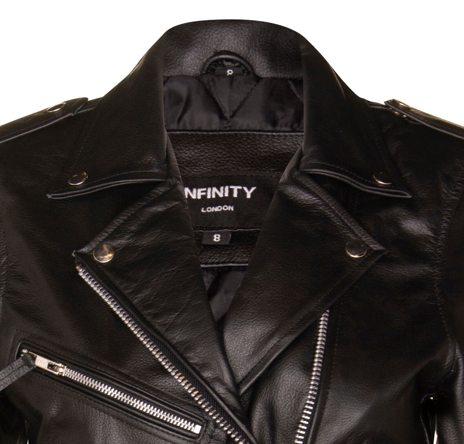 Womens FRINGE Brando Cow Hide Leather Biker Jacket-Mossley