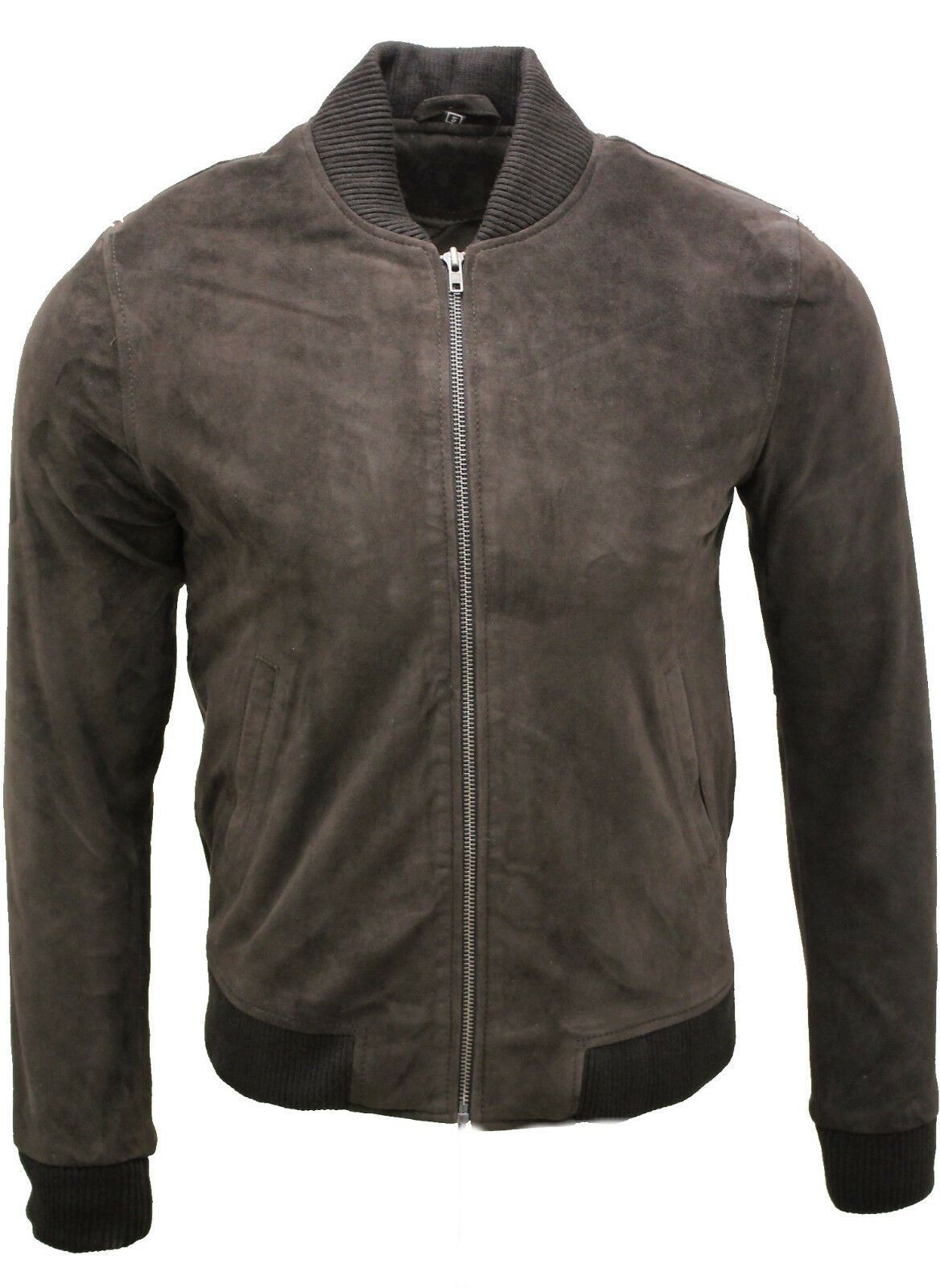 Mens Suede Varsity Leather Bomber Jacket-Castleford - Upperclass Fashions