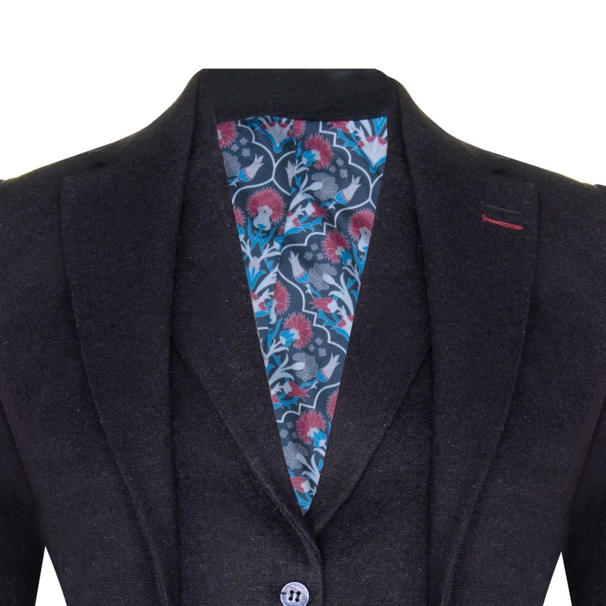 Womens 1920s Navy Blue Wool Classic Retro Vintage Blazer