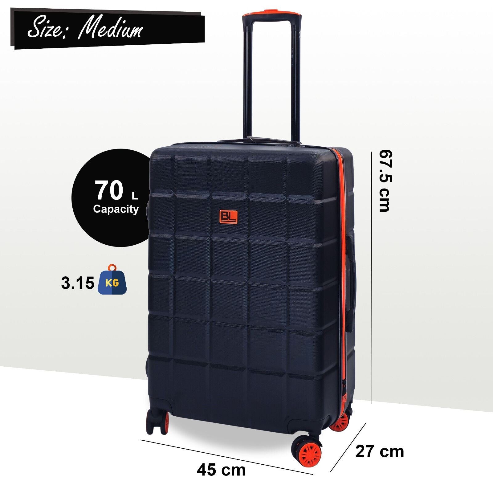 Hard Shell Travel Suitcase Set Cabin Luggage Bag