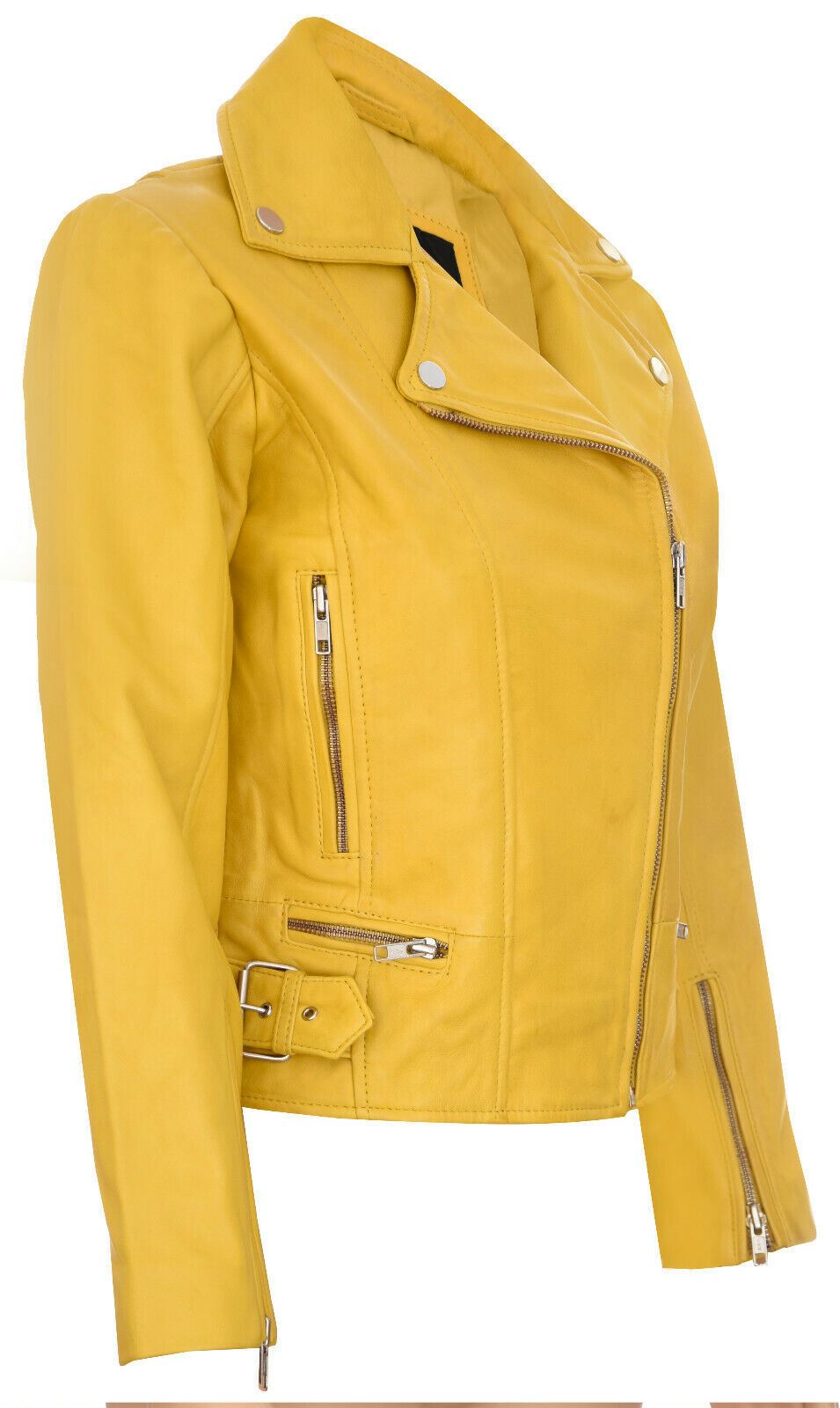 Womens Vintage Leather Biker Jacket-Luton