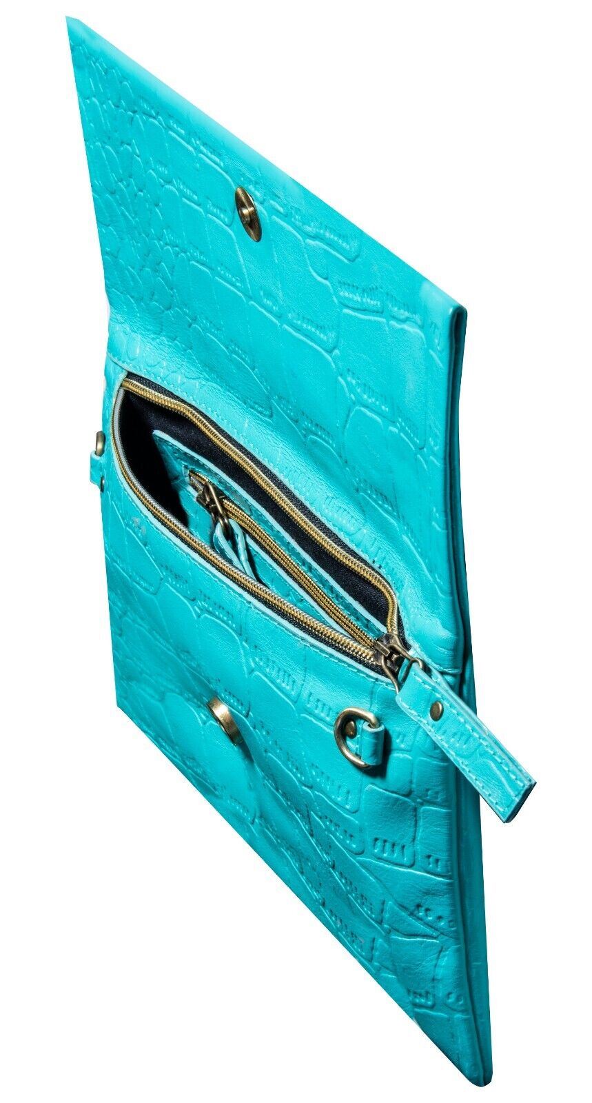 Womens Leather Clutch Shoulder Cross Body Printed Cowhide Bag