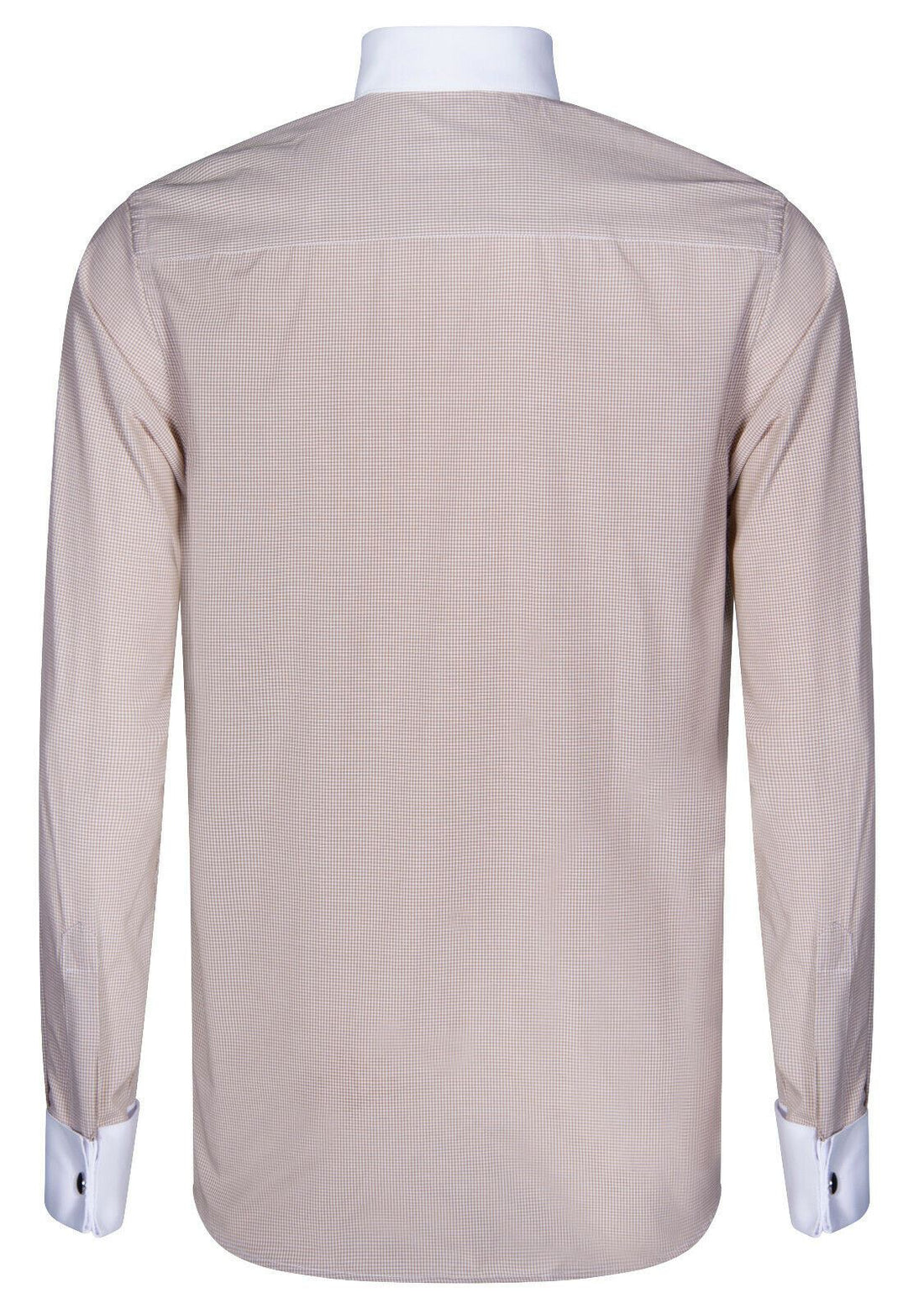 Mens Club Collar Beige Shirt 1920s Peaky Blinders With Bar Poplin Pin Smart