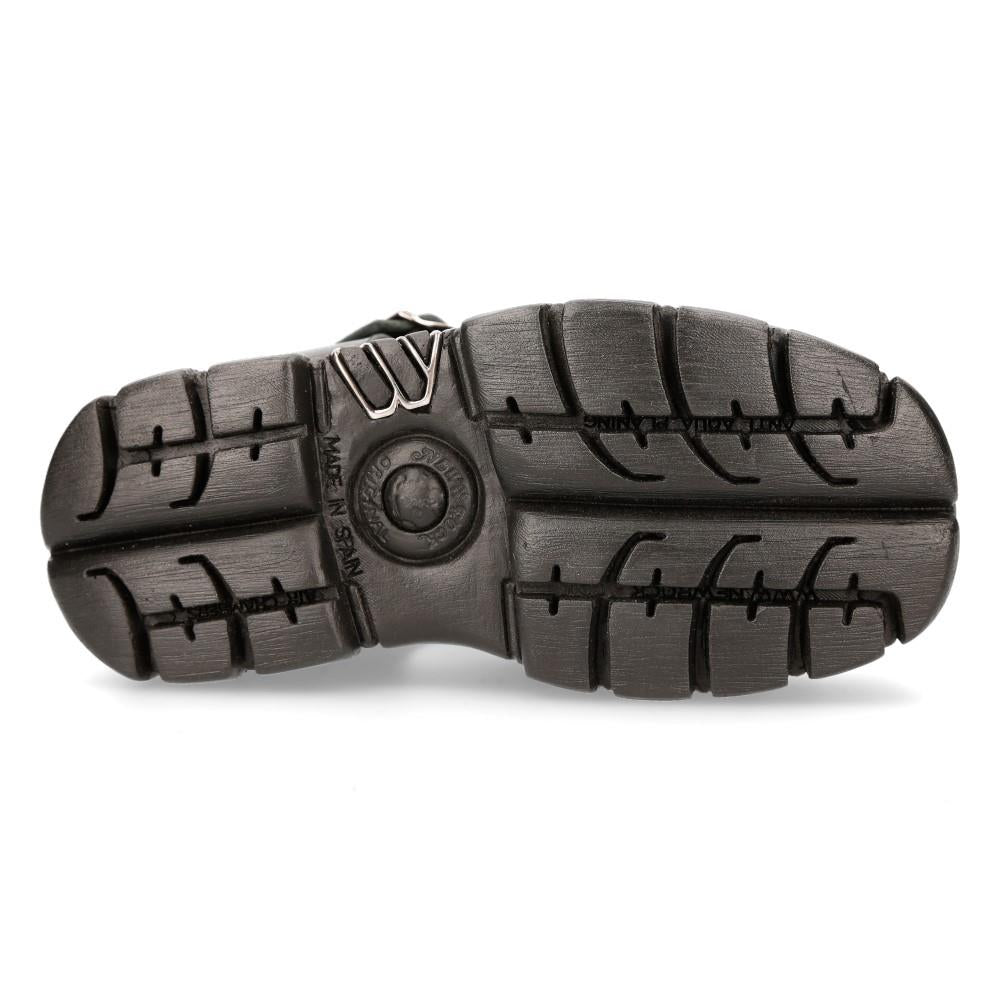 New Rock Unisex Metallic Black Punk Sandal Boots- M-BIOS101-C2