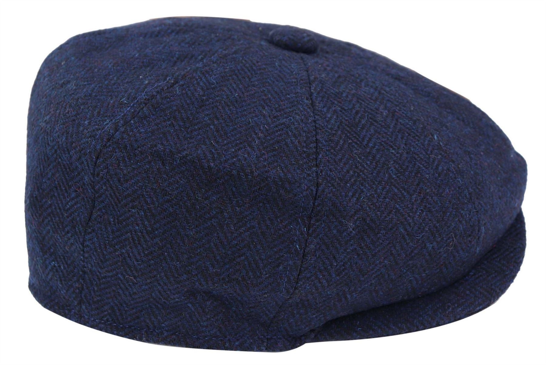 Mens Peaky Blinders Tweed Gatsby Flat Baker Hat With Razor Blade