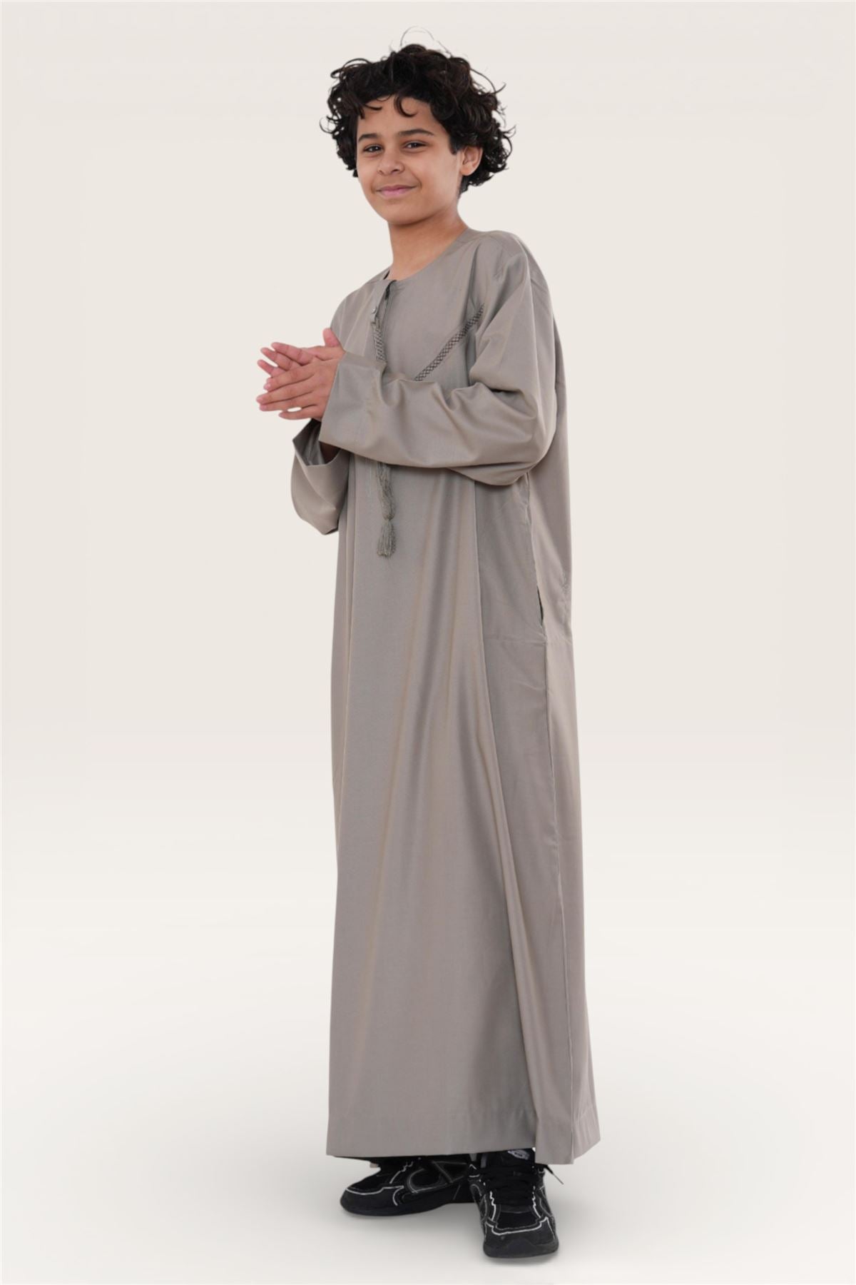 Kids Boys Moroccan Embroidered Djellaba Islamic Jubba Robe Tassel Ramadan Thobe