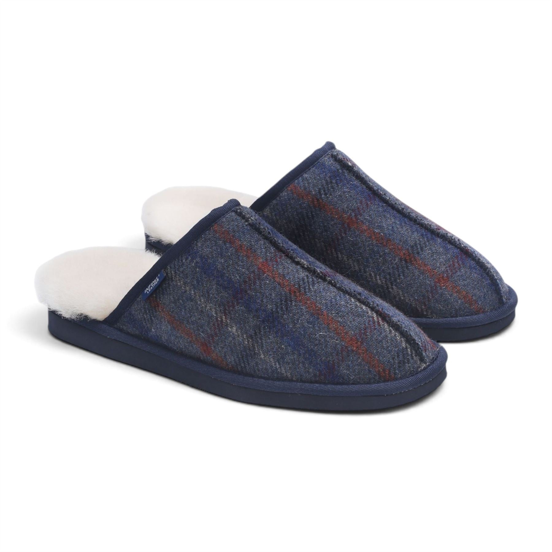 Men’s Wool Slip-on Real Sheepskin Fur Mule Winter Slippers - Highland