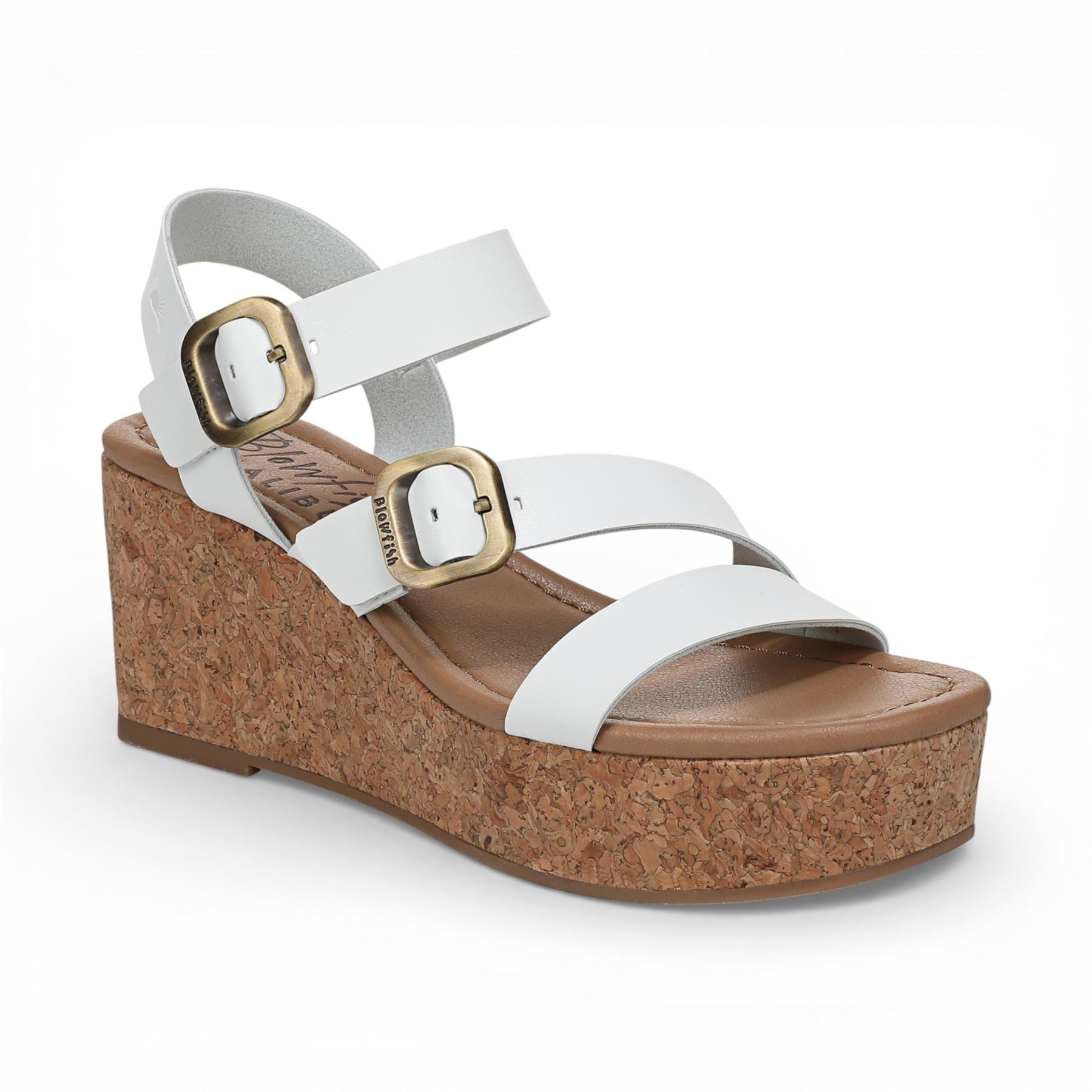 Blowfish Malibu Womens White Wedge Strappy Espadrille Heel Sandals - Ali