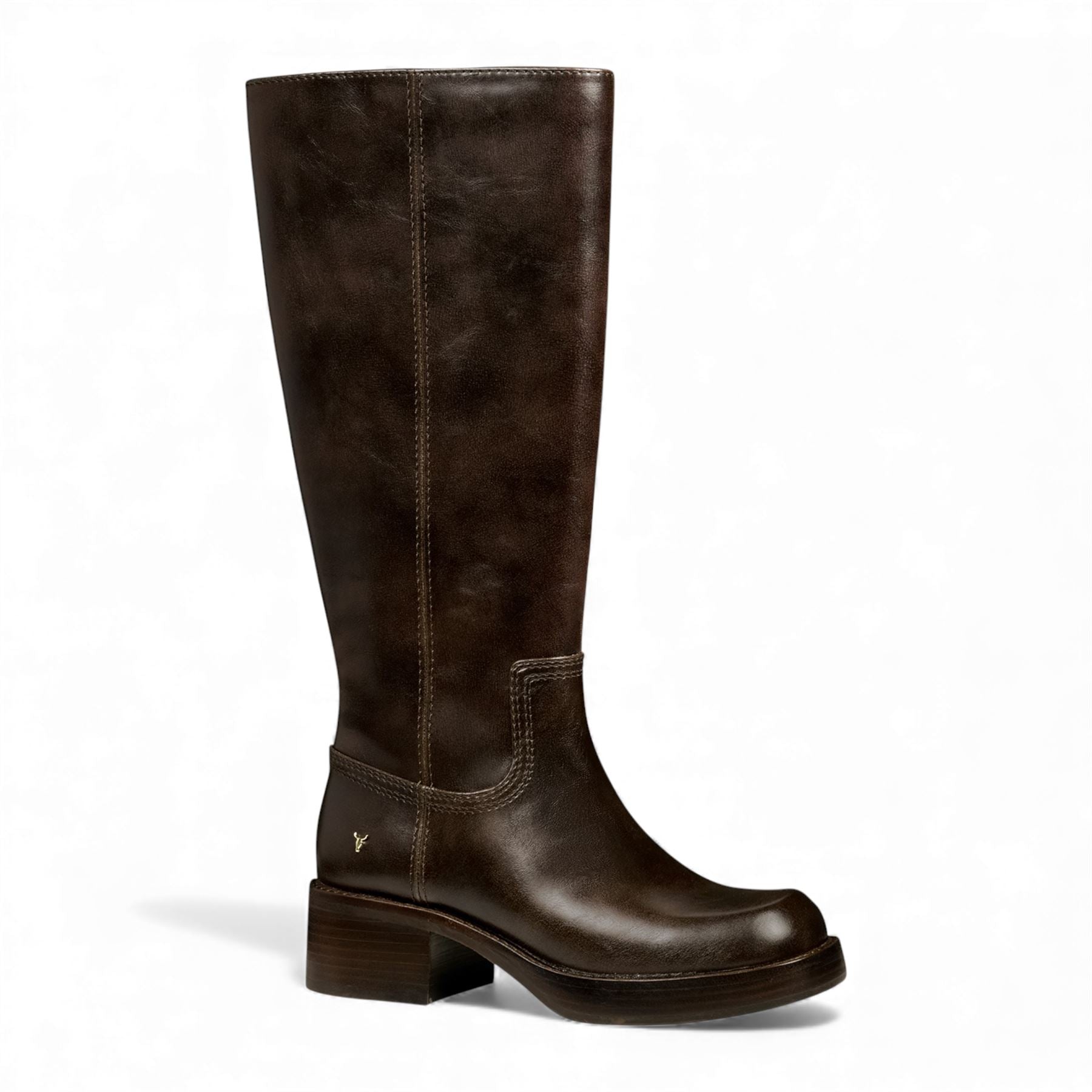 Windsorsmith Womens Espresso Brown Faux Leather Knee-High Riding Boots - Technique