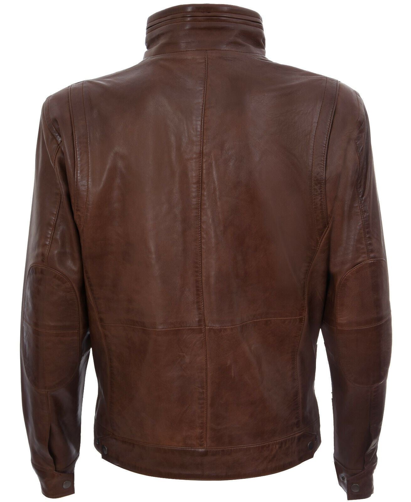 Mens Classic Leather Biker Jacket-Stevenage