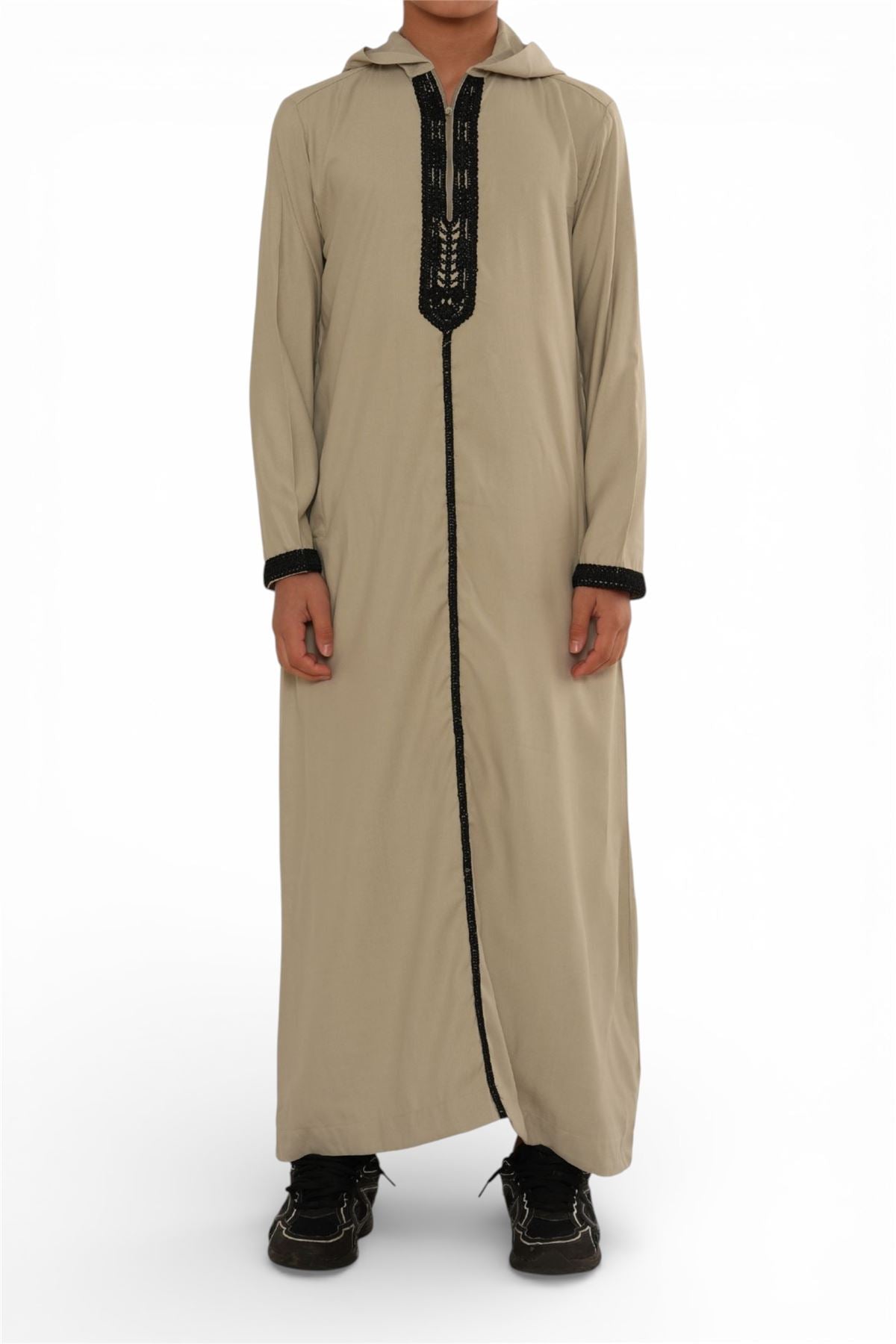 Kids Boys Eid Hooded Moroccan Thobe Robe Djellaba Ramadan Jubba- K-HM3