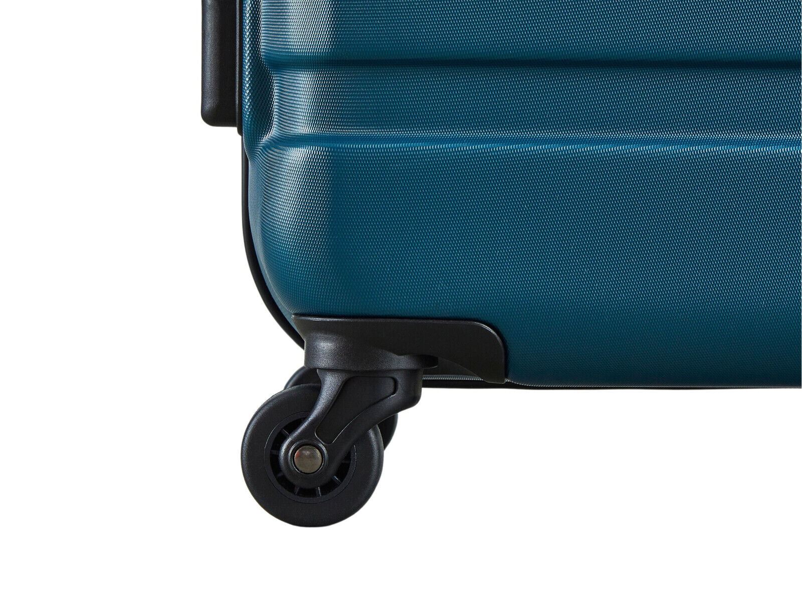 Hard Shell Teal Blue Suitcase Set 4 Wheel Cabin Luggage Trolley Travel Bag