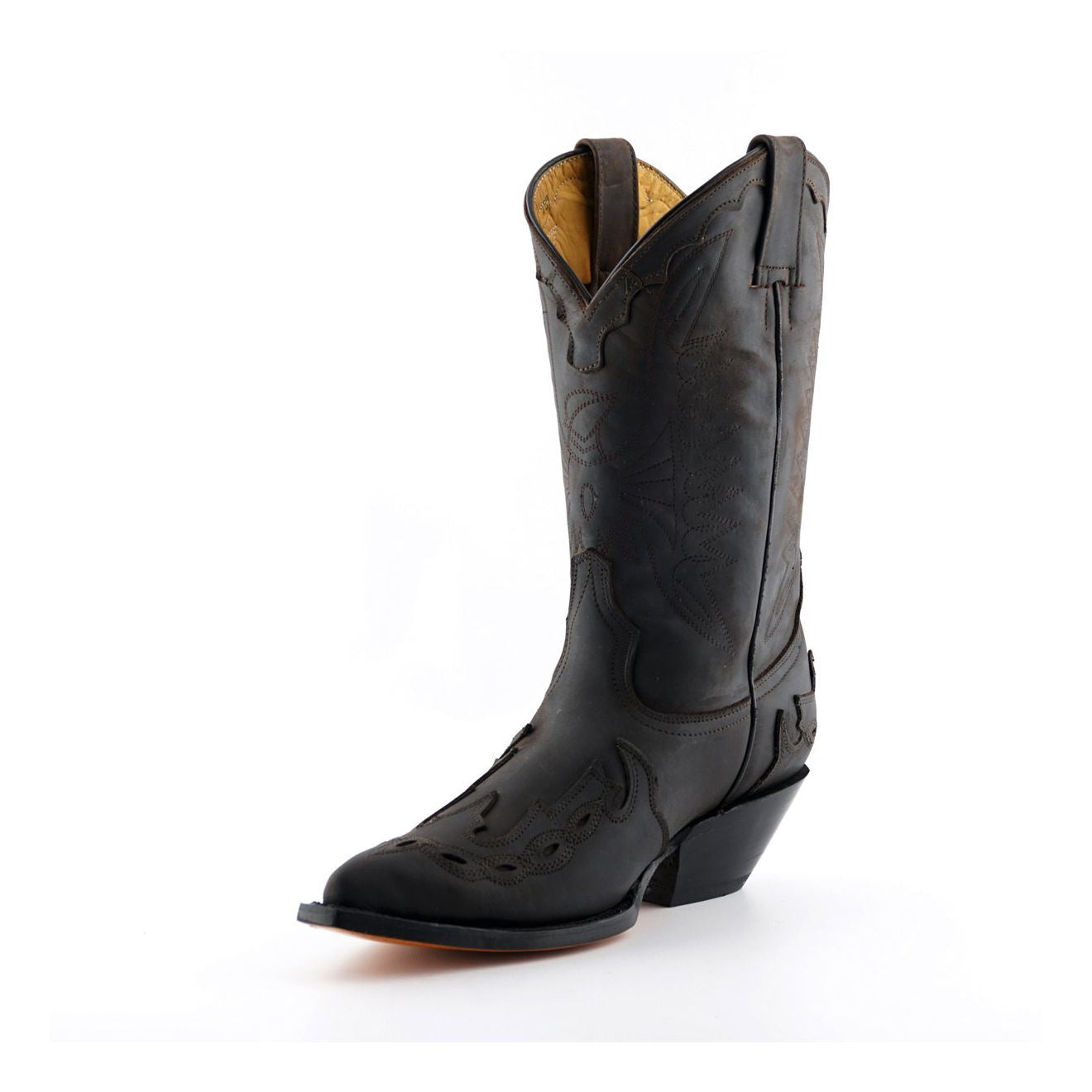 Grinders Unisex Brown Leather Cowboy Boots-Arizona HI