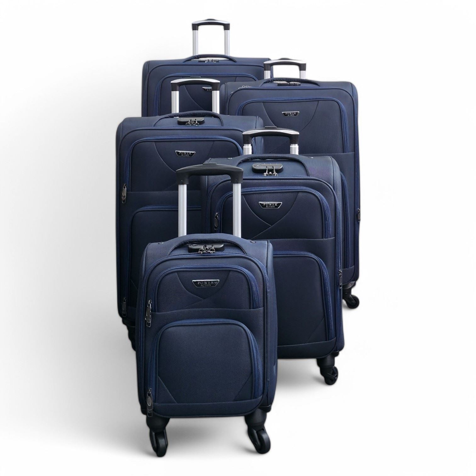 Nagoya Set of 5 Soft Shell Suitcase in Navy