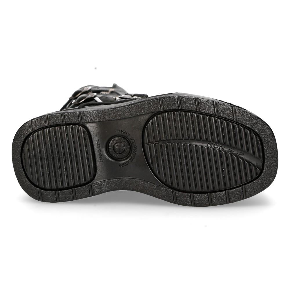 New Rock Metallic Black Leather Neptuno Gothic Boots-373-S2