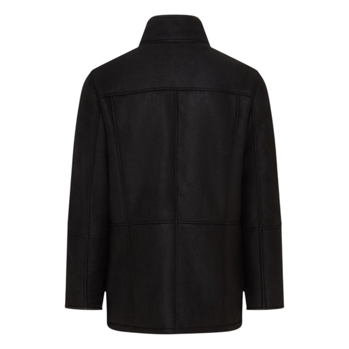 Mens Leather Funnel Neck Collar Coat Jacket - Thomas