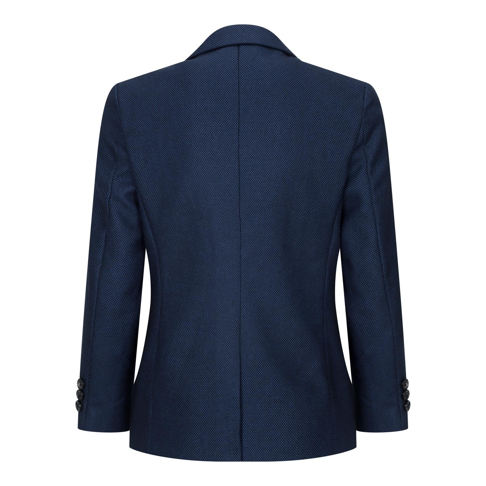 Boys 3 Piece Navy Blue Birdseye Tweed Suit