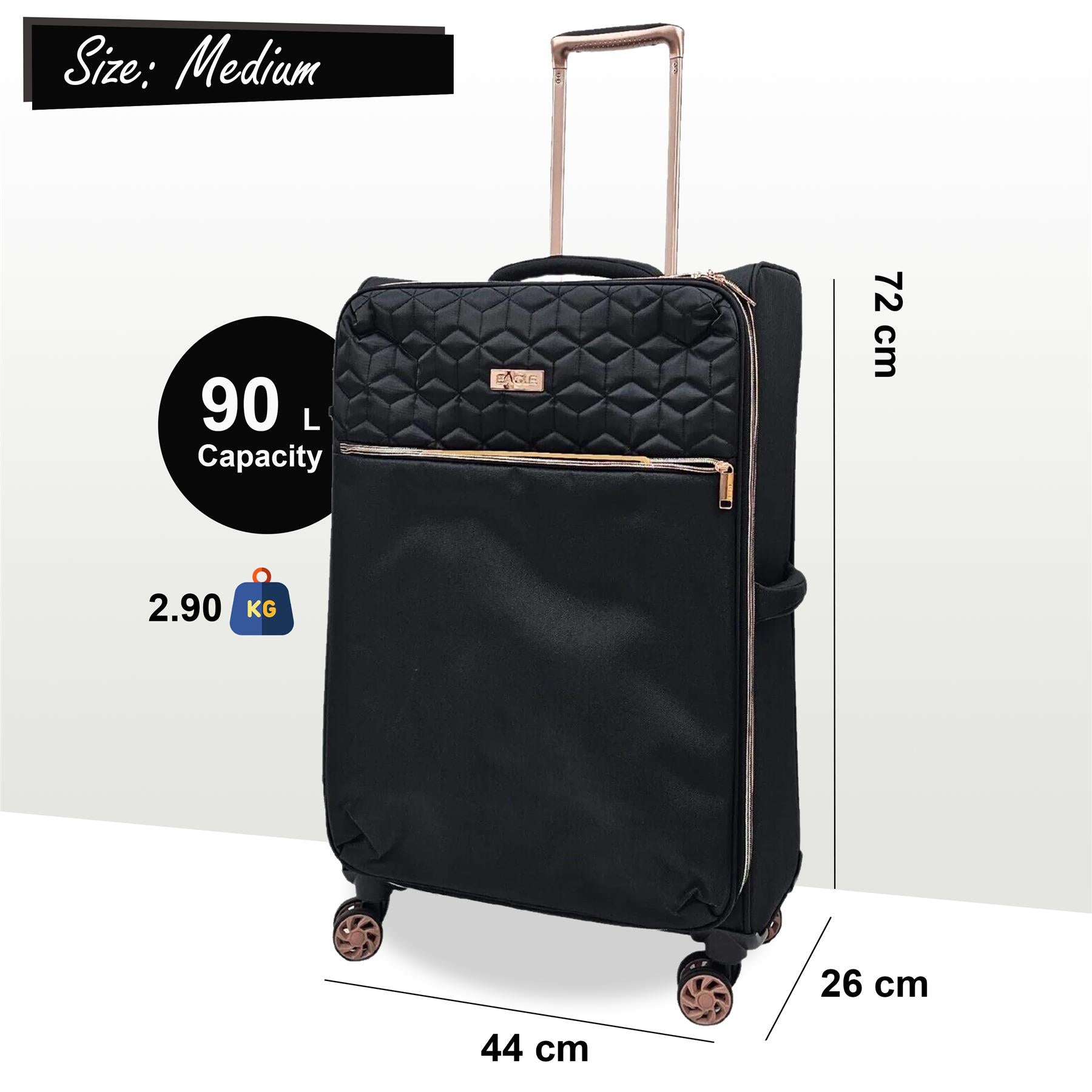 4 Wheel Lightweight Suitcase Luggage Travel Bags Set