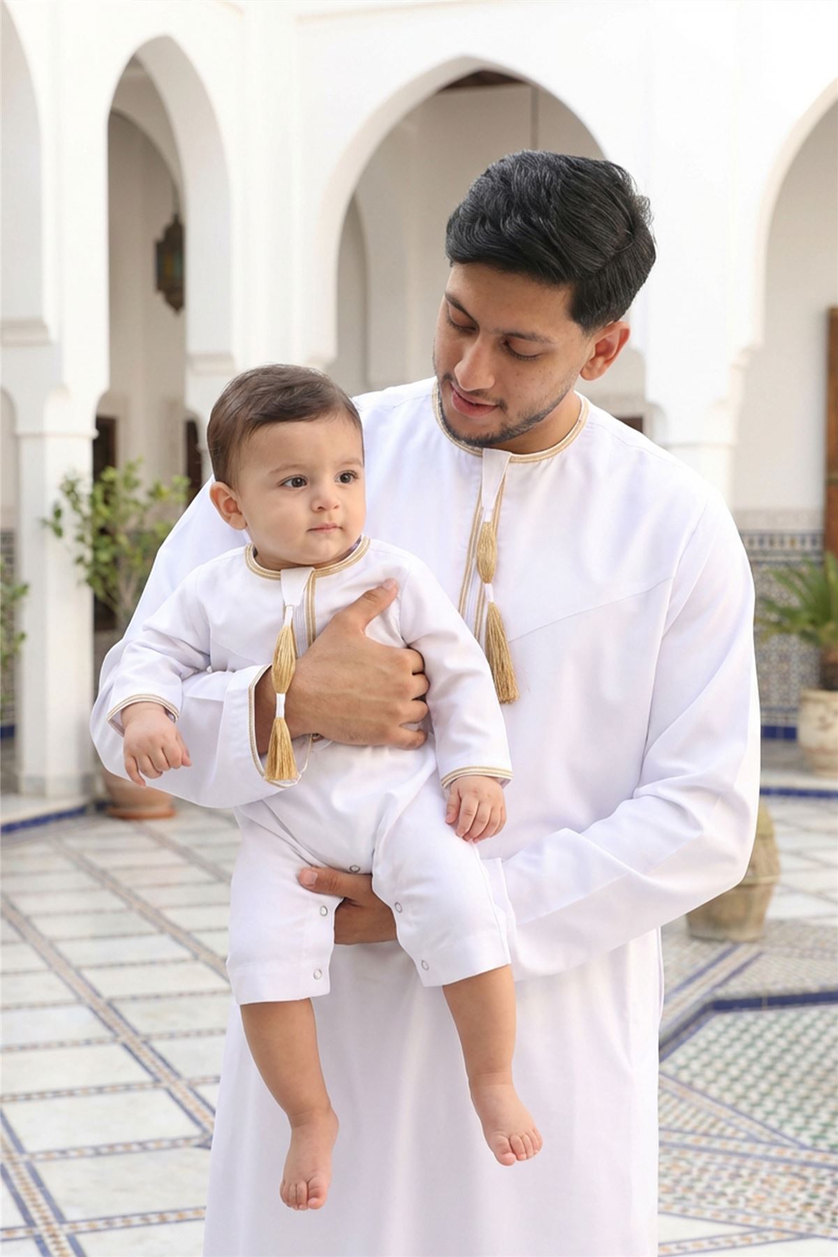 Baby Boys Ramadan Moroccan Thobe Robe Emirati Eid Jubba- B-TT003