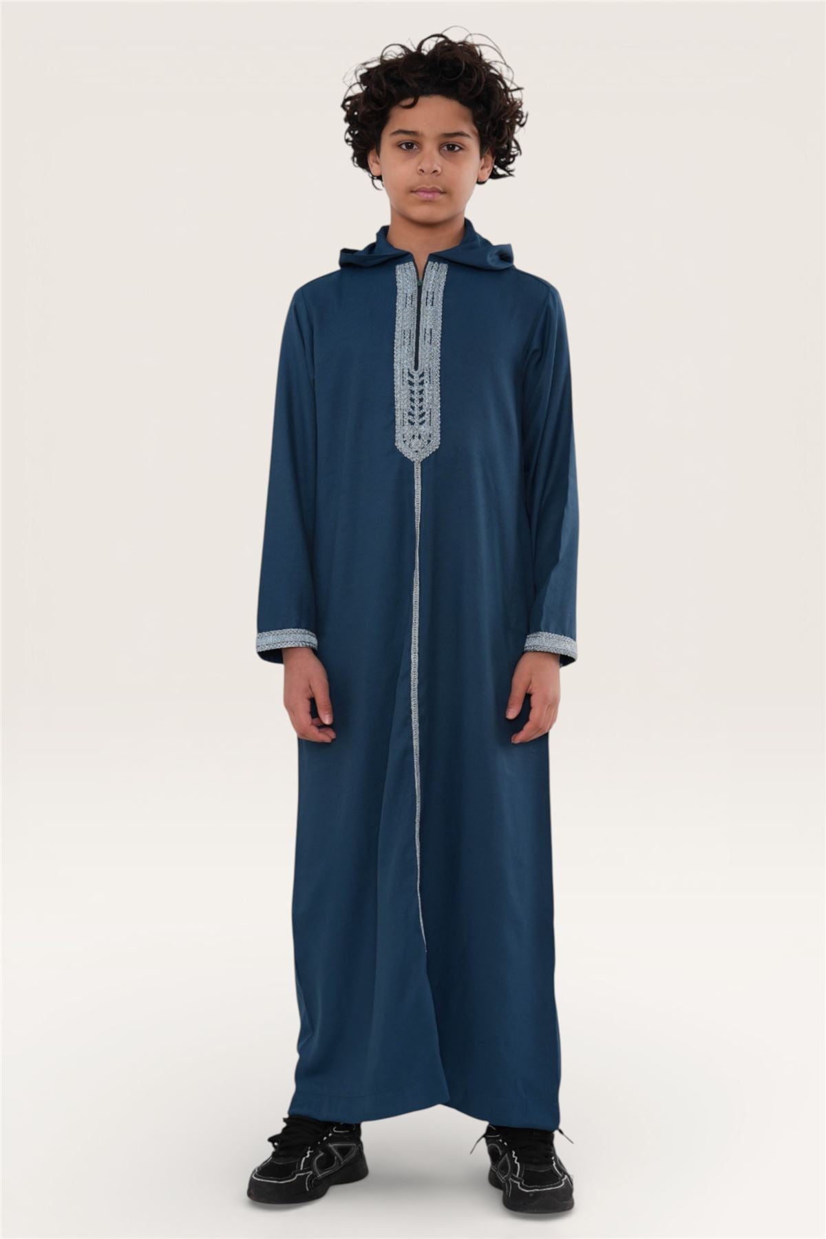 Kids Boys Eid Hooded Moroccan Thobe Robe Djellaba Ramadan Jubba- K-HM3