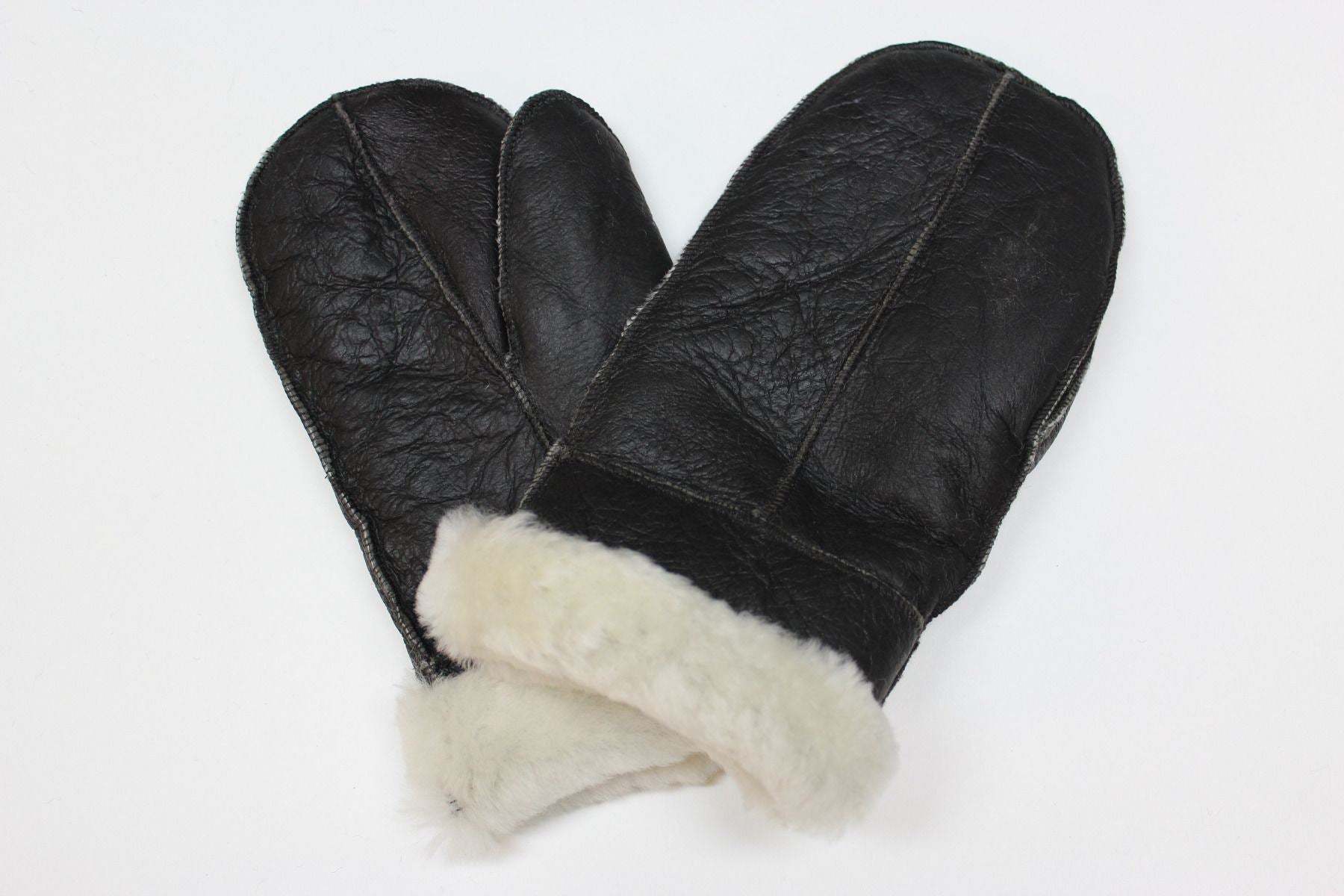 Handmade new real Leather sheepskin unisex sheepskin shearling mittens mitts gloves thick warm