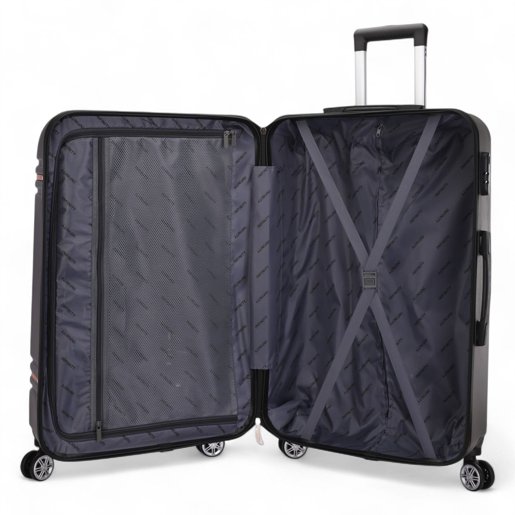 Calgary Medium Hard Shell Suitcase in Charcoal Black