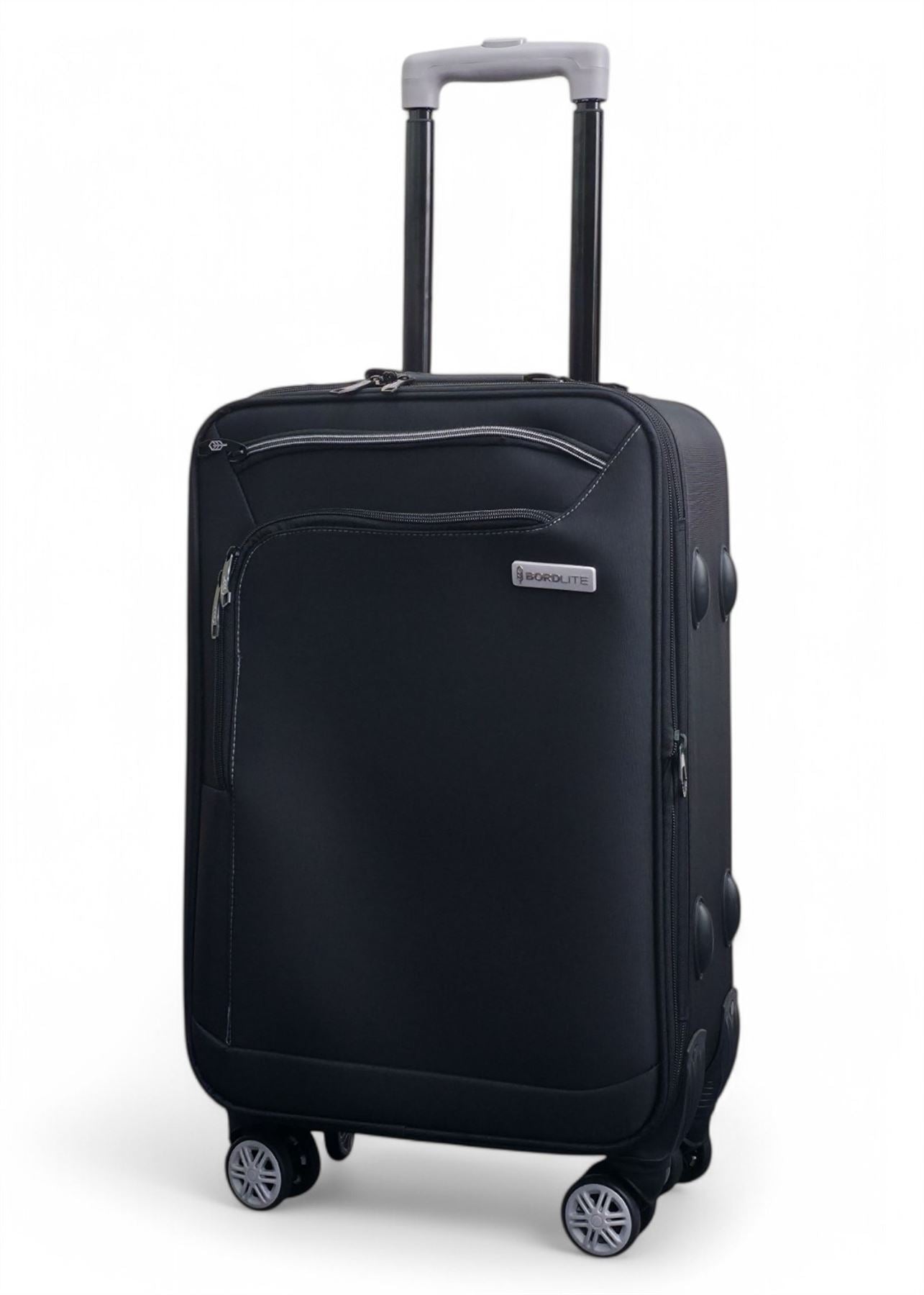 Handa Cabin Soft Shell Suitcase in Black