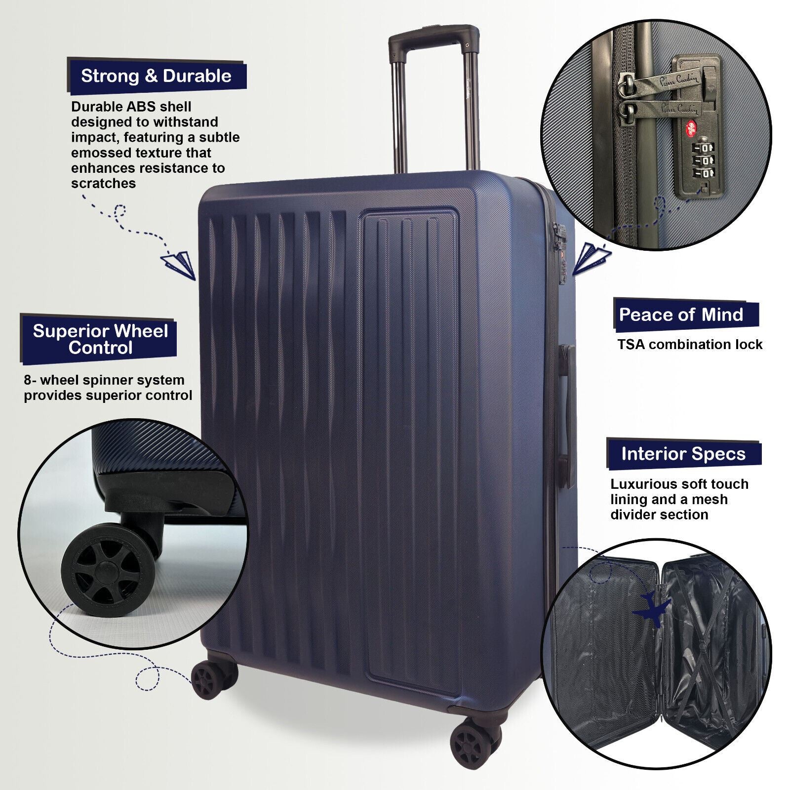 Cullman Large Hard Shell Suitcase in Navy