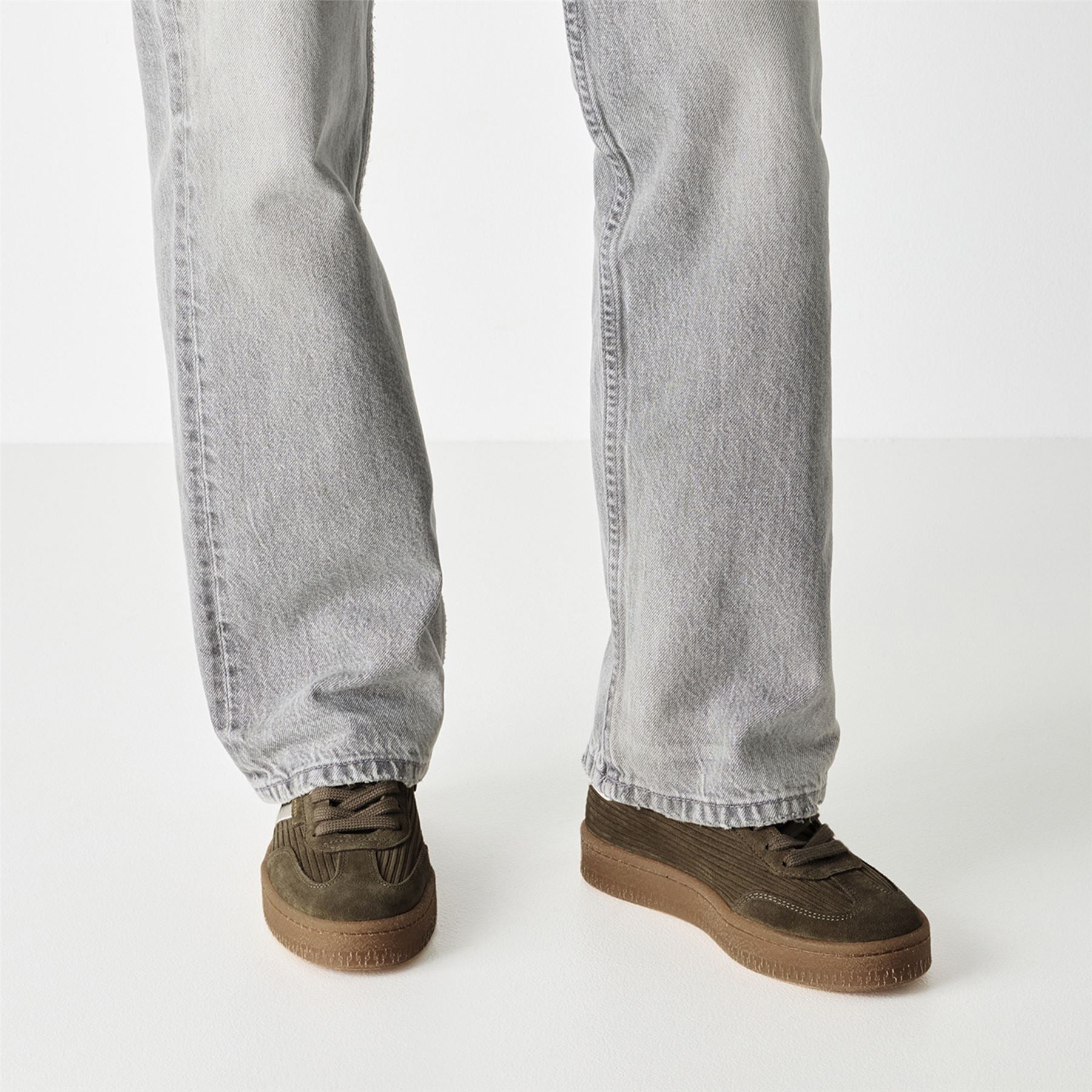 Tamaris Womens Olive Green Suede Leather Fashion Lace Up Sneakers