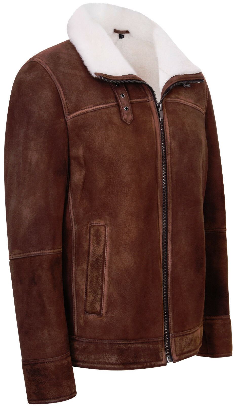 Mens Smooth Sheepskin Leather Jacket-Helston