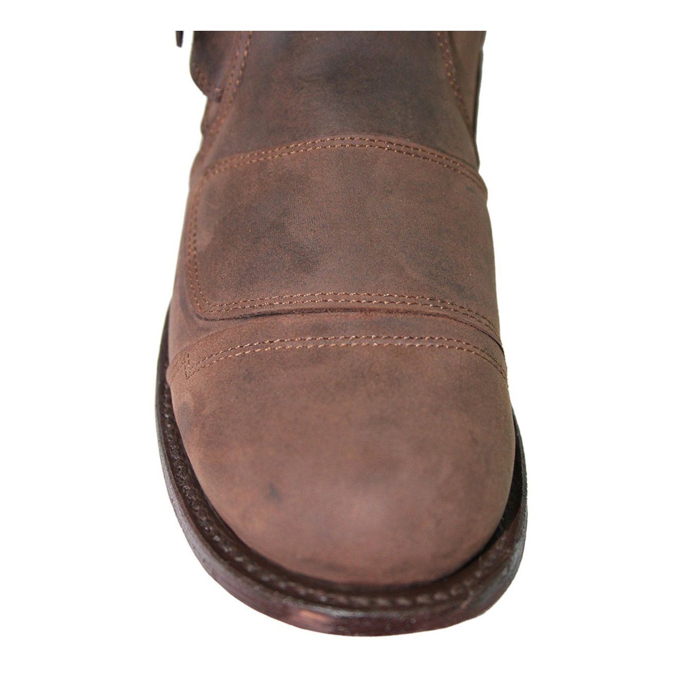 Grinders Mens Black Leather Cowboy Boots-Route 66