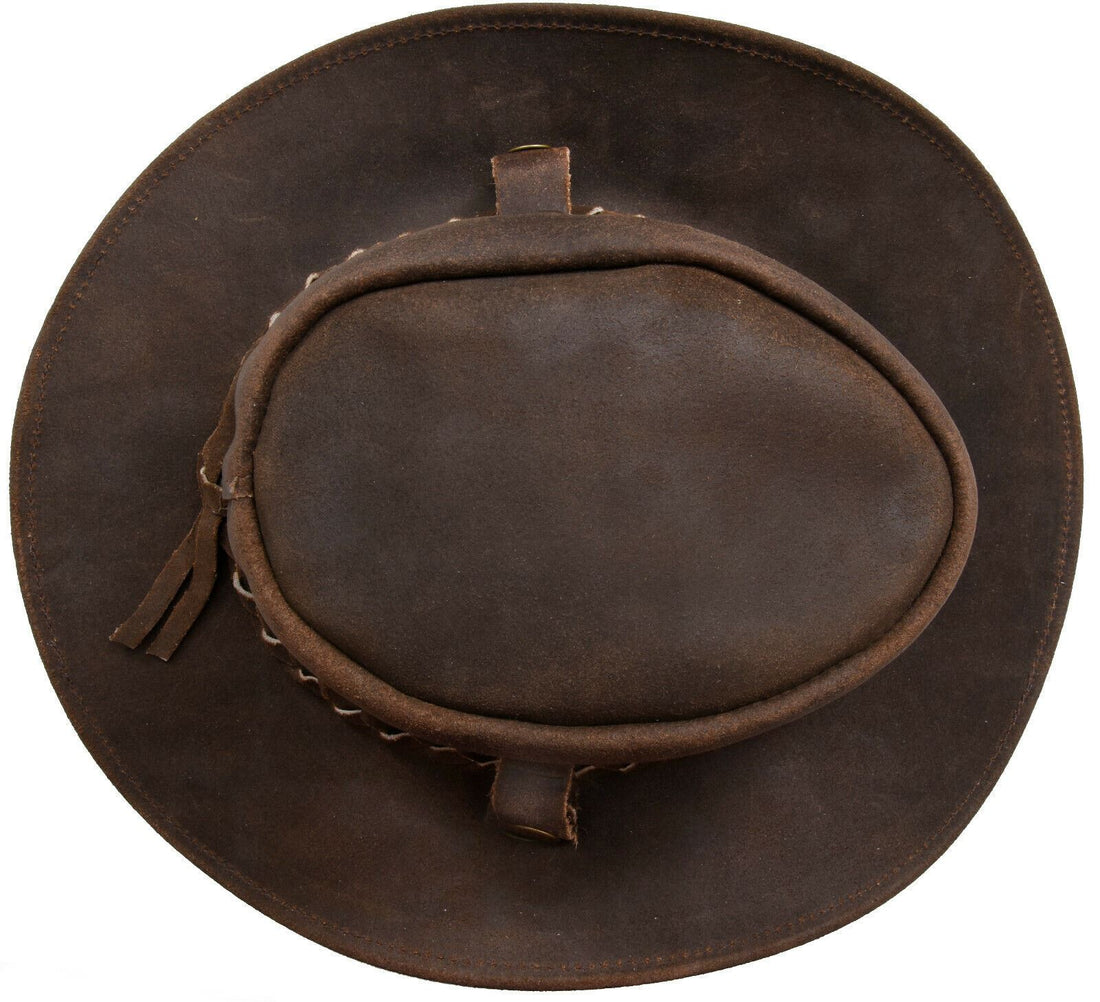 Australian Vintage Brown Western Style Cowboy Outback Real Suede Aussie Bush Hat