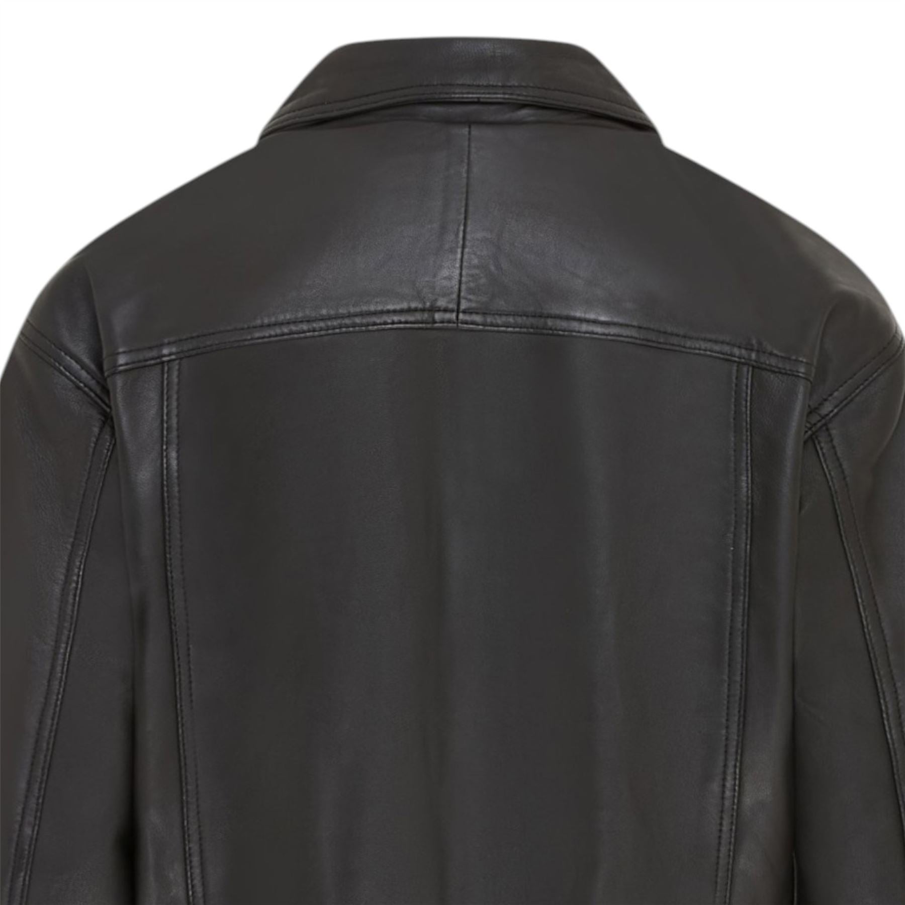 Womens Leather Biker Bomber Oversized Jacket - Blouson