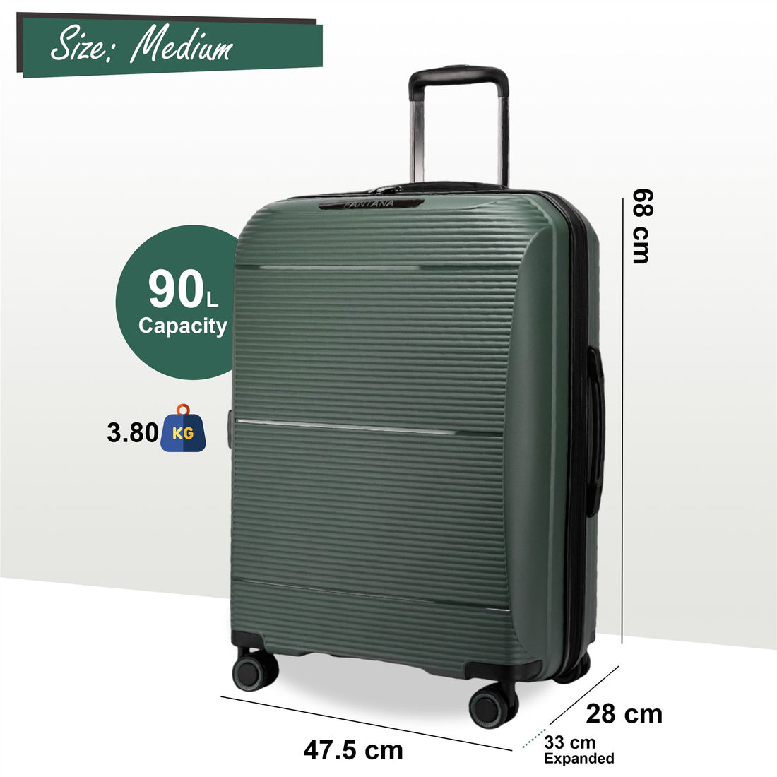 Abiko Medium Hard Shell Suitcase in Olive