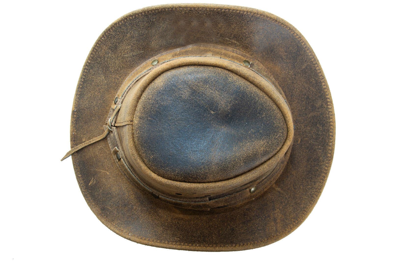 Cowboy Aussie Real Leather Hat Australian Tan Brown Western Outback Bush Hat