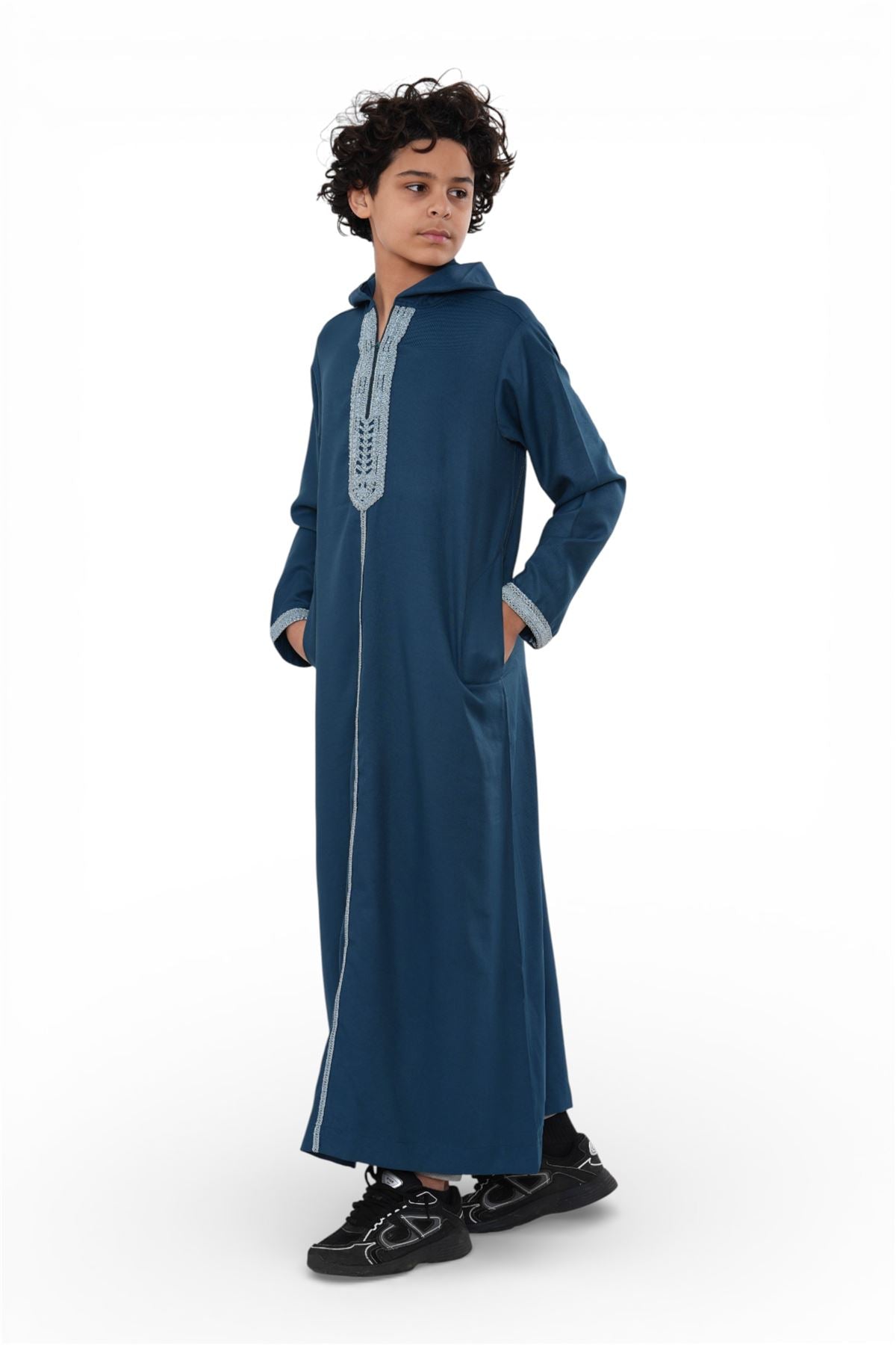 Kids Boys Eid Hooded Moroccan Thobe Robe Djellaba Ramadan Jubba- K-HM3