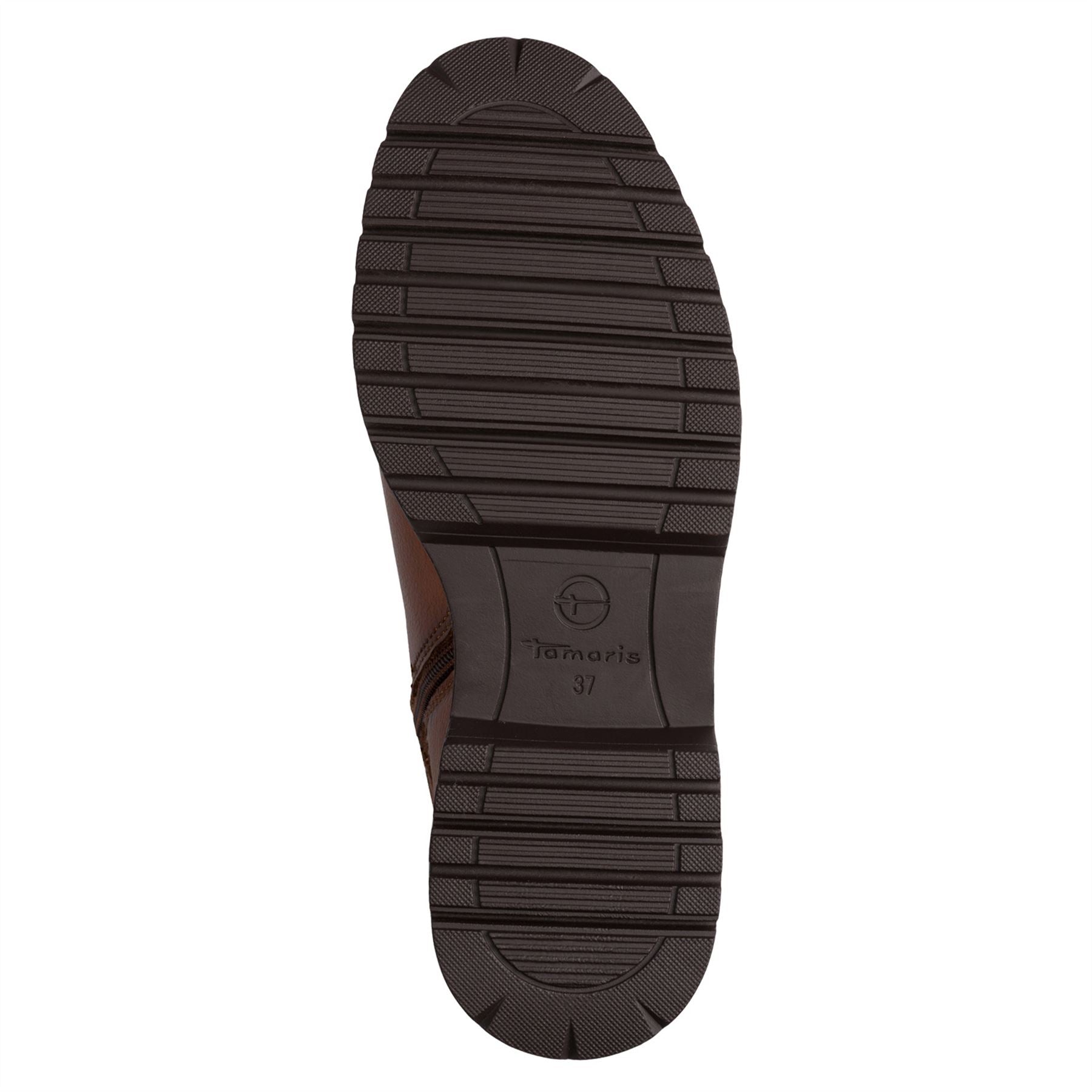 Tamaris Womens Winter Cognac Tan Brown Leather Buckle Zip Biker Ankle Boots