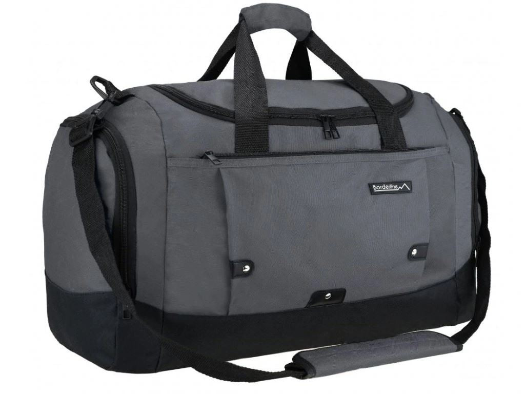 Large Duffel Weekend Holdall Carry-On Cabin Bag Gym Sports Travel Bag Grey