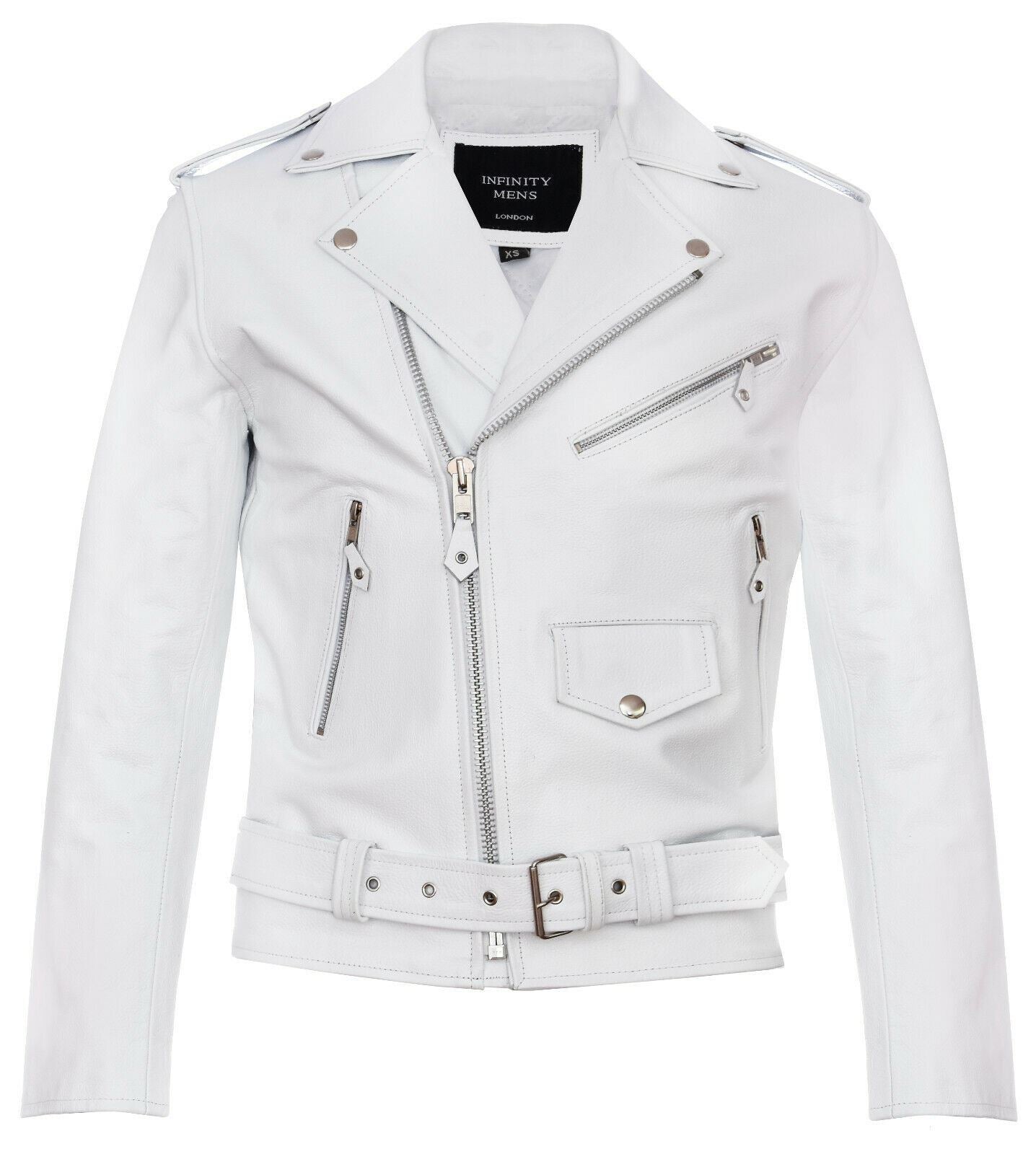 Mens Cow-Hide Brando Biker Jacket -Sandy