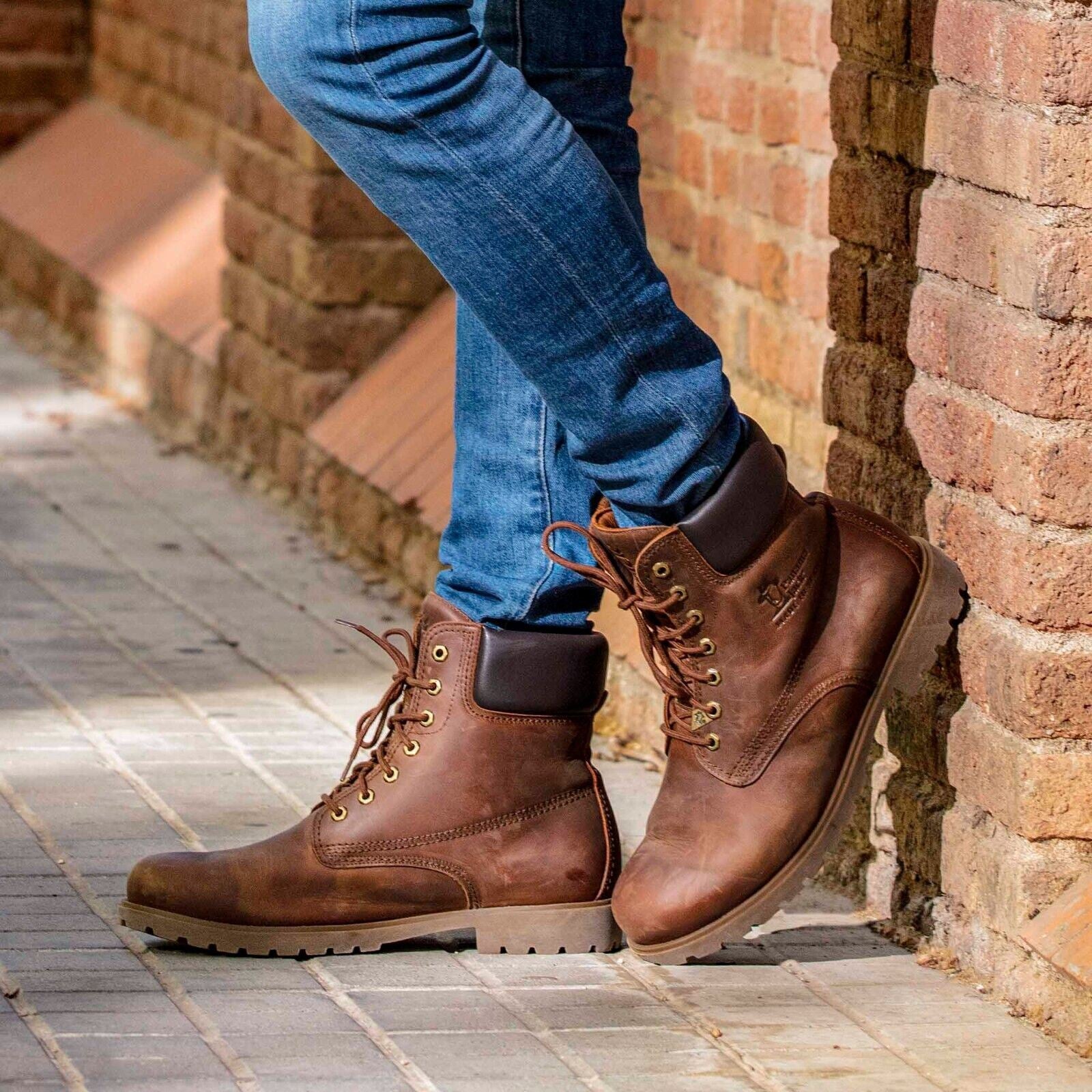 Panama Jack 03 C8 Mens Brown Boots Waterproof Leather Laces Hiking Ankle Chukka