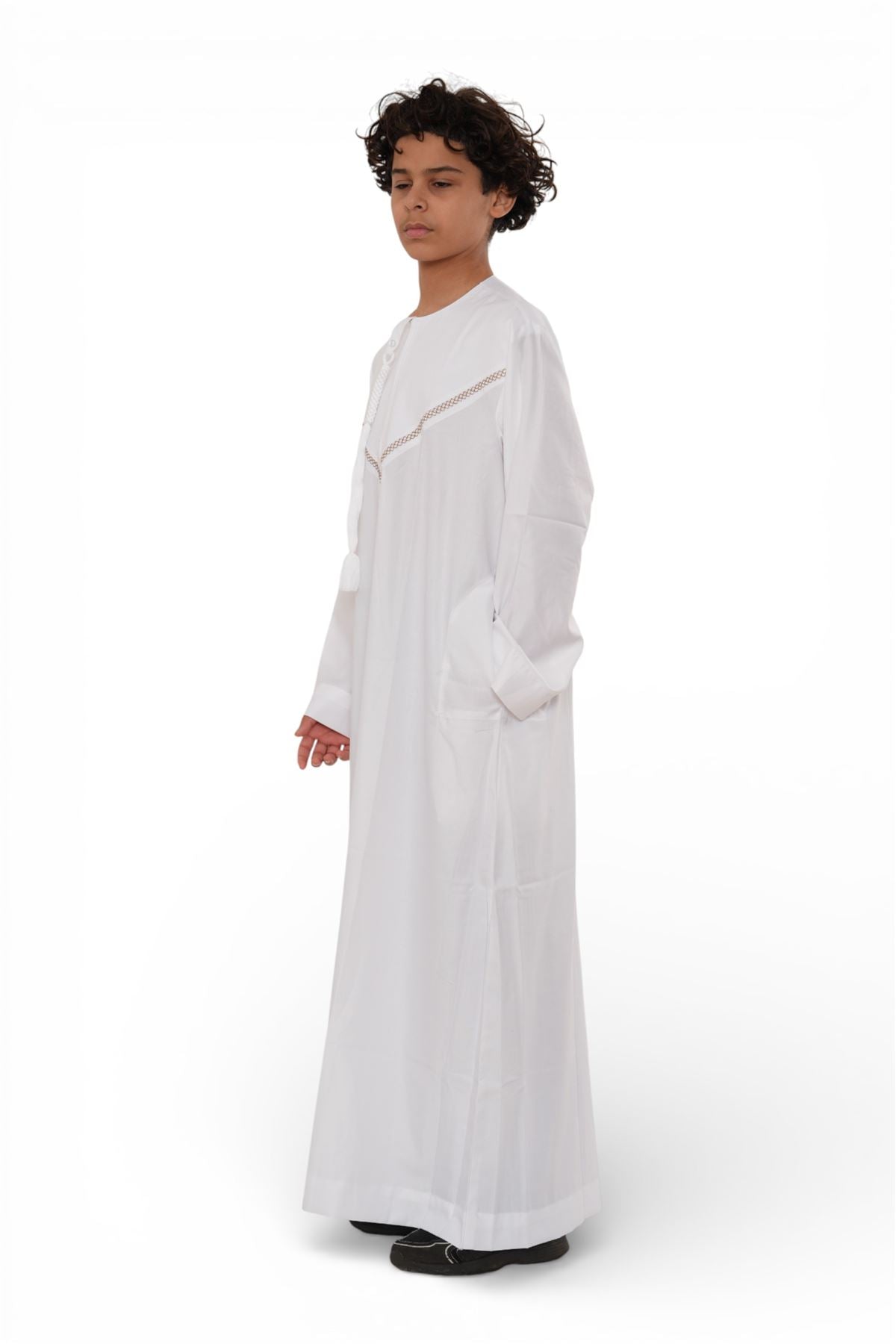 Kids Boys Moroccan Embroidered Djellaba Islamic Jubba Robe Tassel Ramadan Thobe