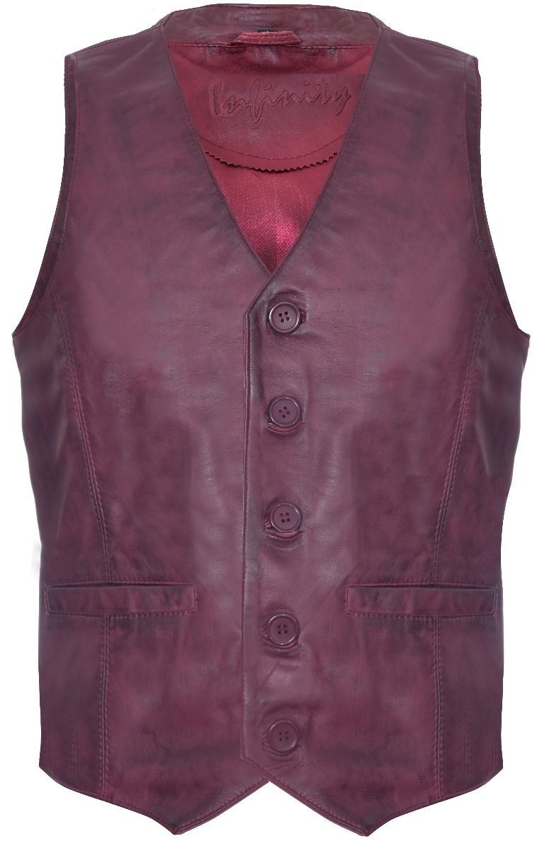 Mens Classic Leather Waistcoat-Grantham