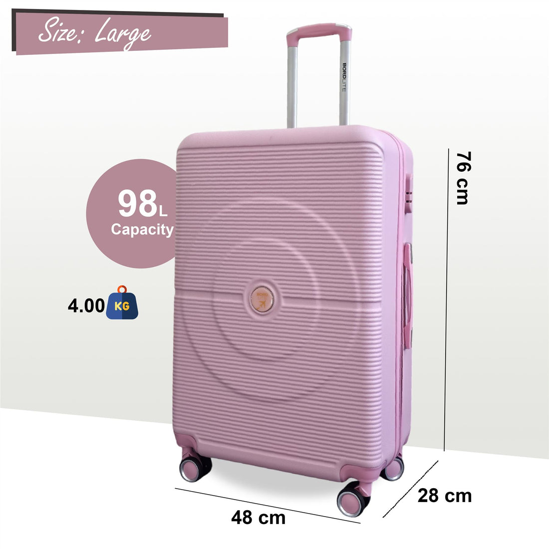 Seto Large Hard Shell Suitcase in Pink