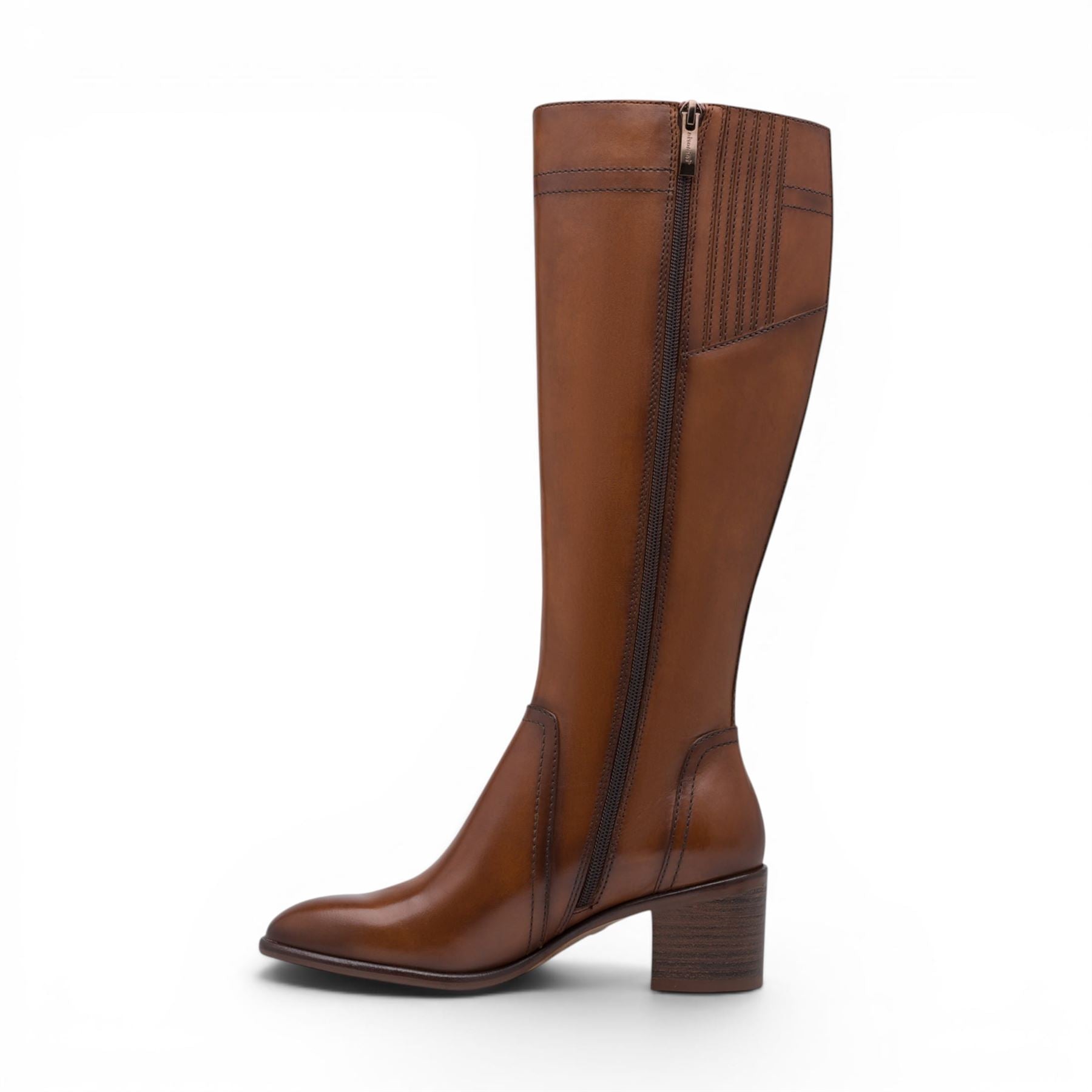 Tamaris Women’s Brown Leather Riding Knee-High Heel Long Boots - 25576-47