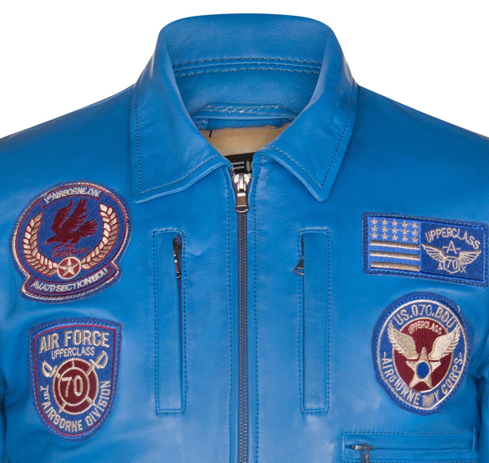 Mens Leather Pilot Bomber Jacket - Crediton