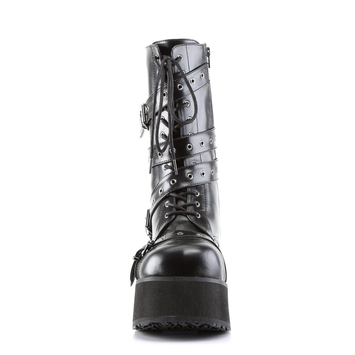 Demonia Trashville 205 Black Vegan Leather Mid Calf Boots