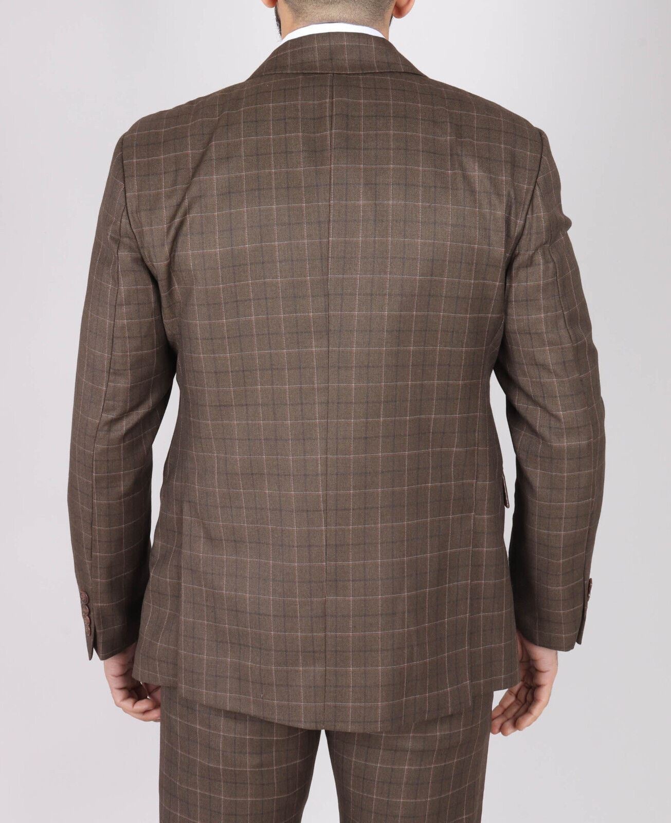 Mens IM2 Classic Plain Brown 3 Piece Suit